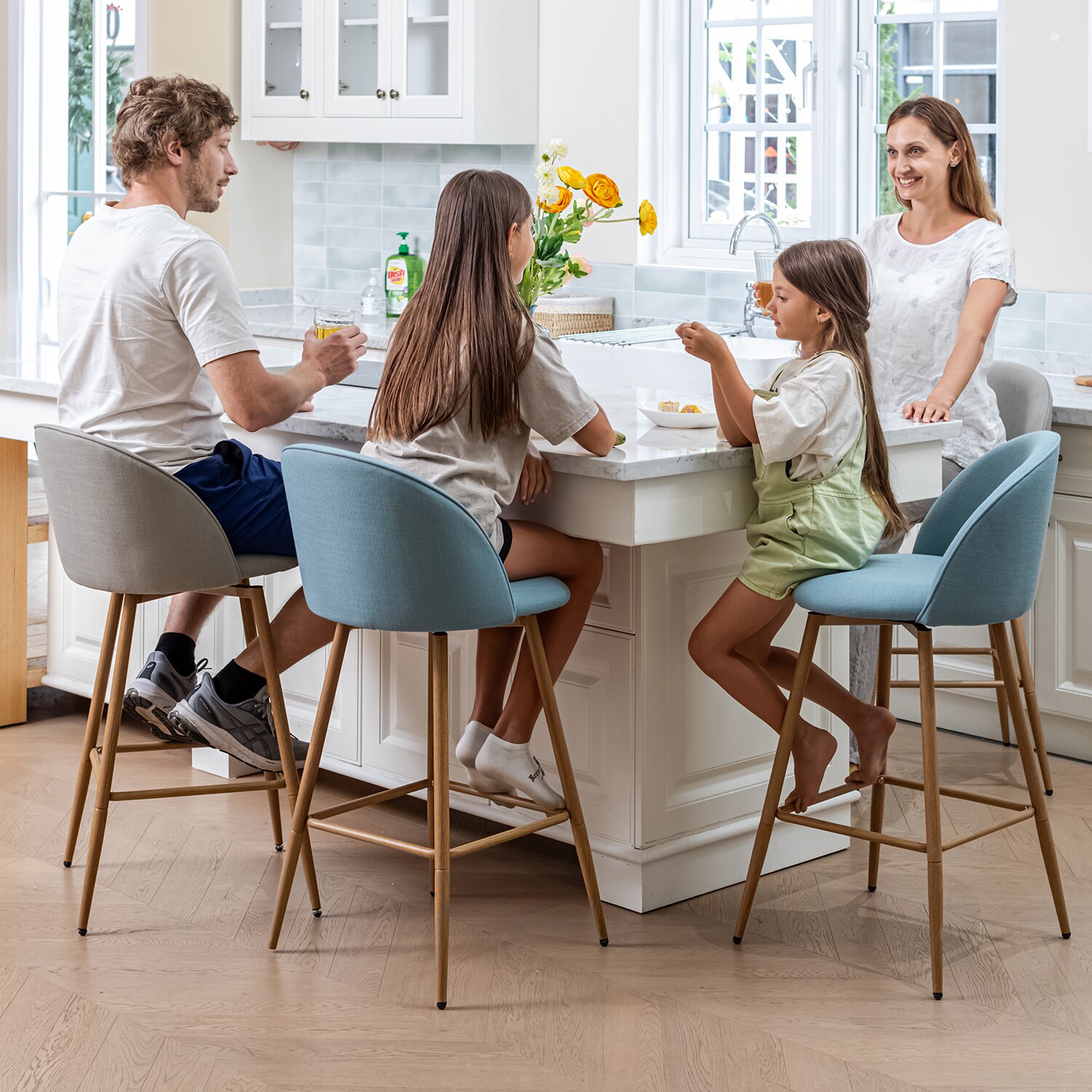 Homy Casa HASEEB BLUE 2 stools - View #5