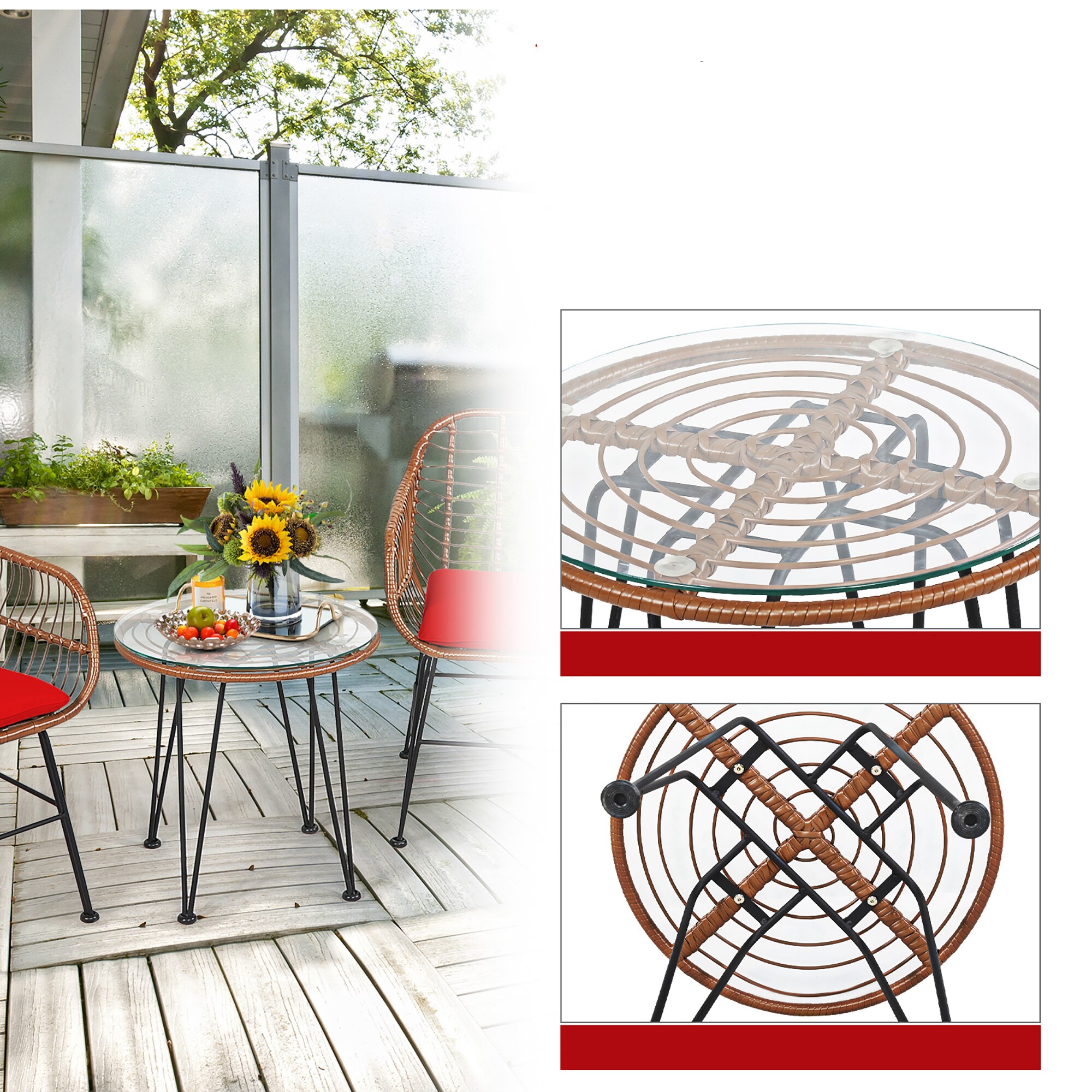 Costway OP70837RE Patio-Conversation-Sets - View #3