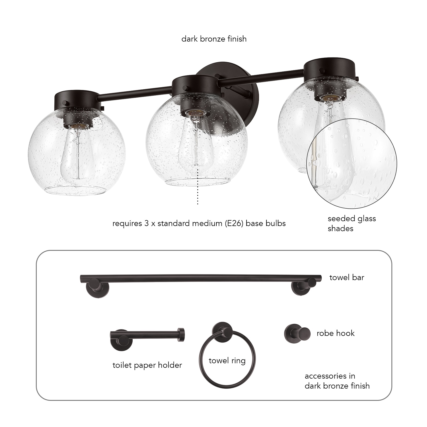 Globe Electric 91009793 Decorative-Bath-Hardware-Kits - View #6
