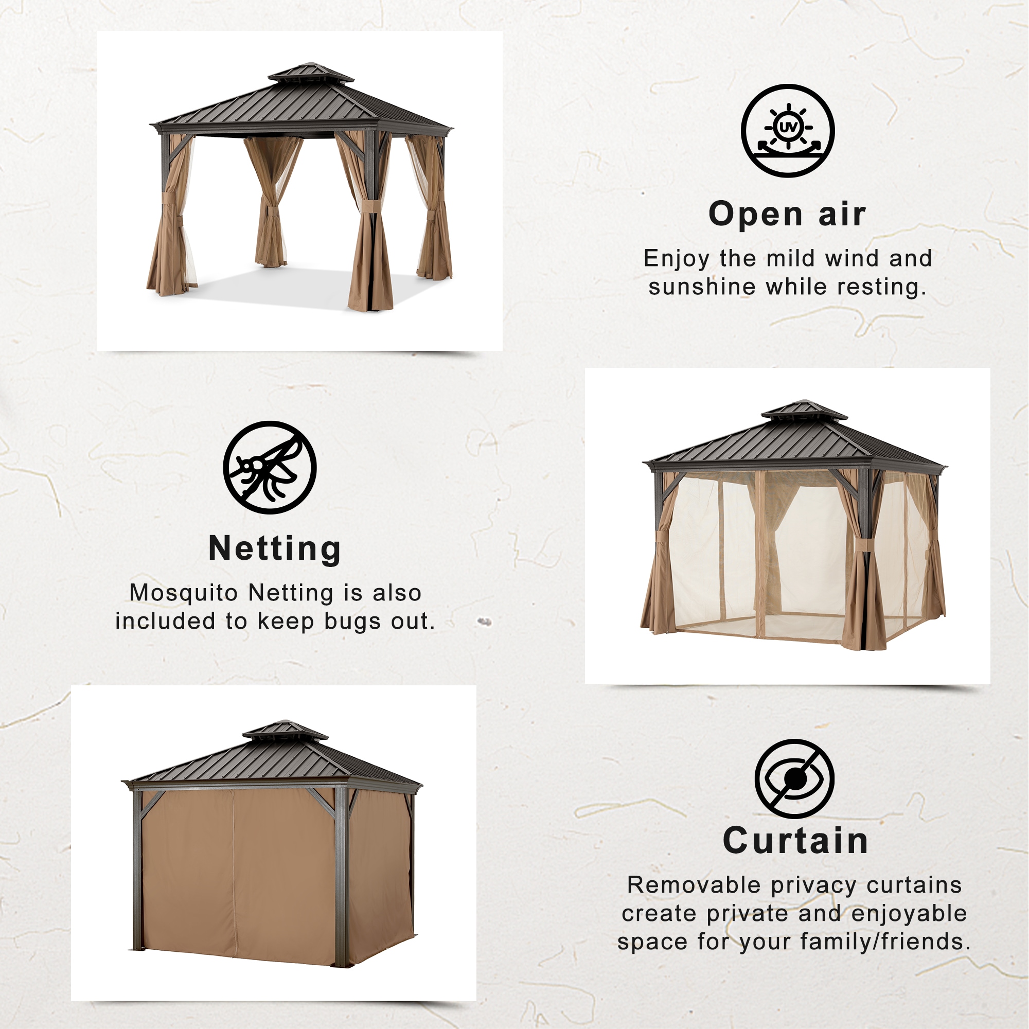ABCCANOPY HGV1010KH Wood-Resin-Gazebos - View #3