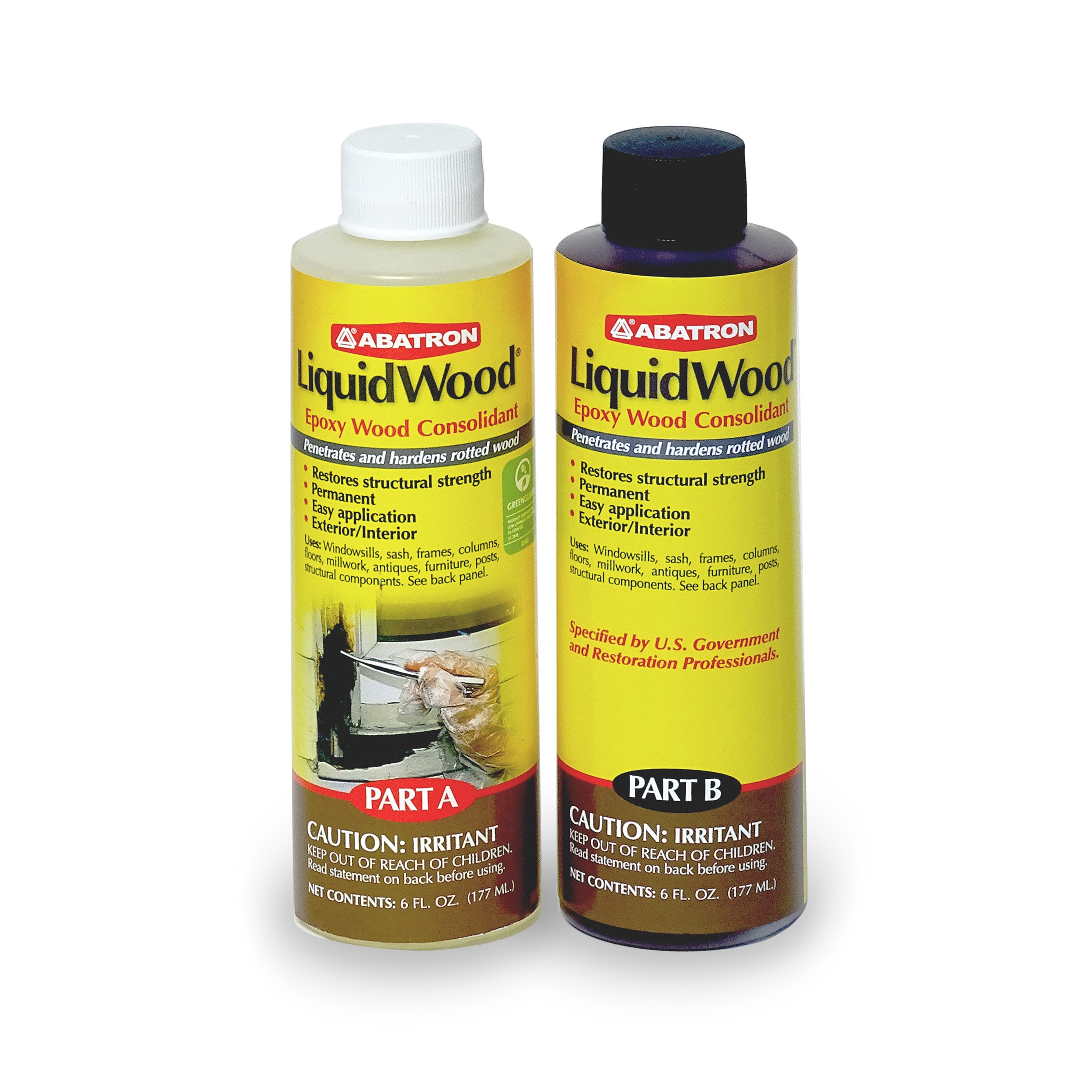 Abatron LWAB60R LiquidWood 12 Ounce(s) Translucent Amber Wood Filler