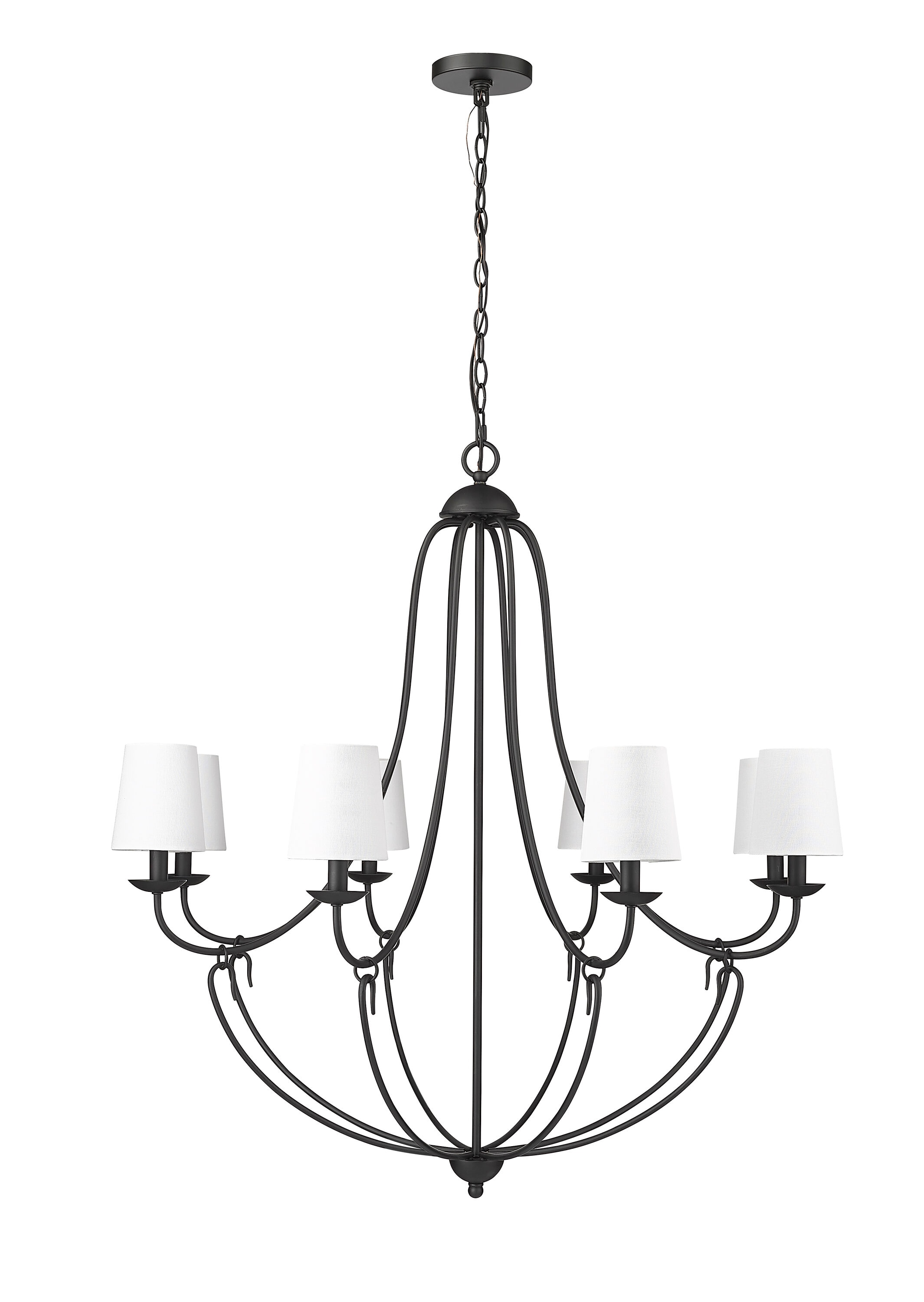 Millennium Lighting 12108-MB Eisley 8 -Light Matte Black Transitional For Use in Bedrooms, Dining Rooms, Foyers, Kitchens, Living Rooms Chandelier