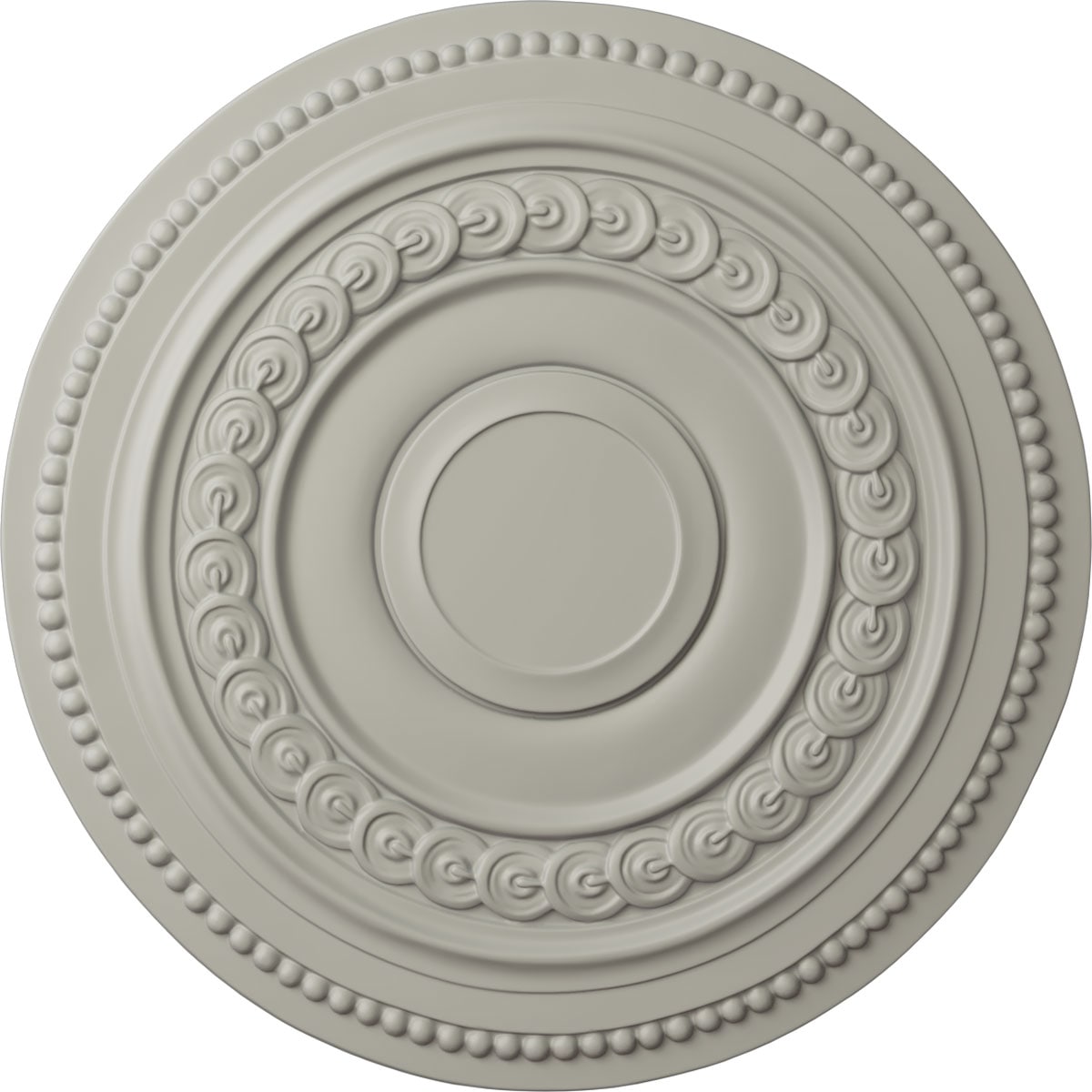 Ekena Millwork CM18OLPCF Oldham 18-in W x 18-in L Painted Pot Of Cream Polyurethane Whole Ceiling Medallion