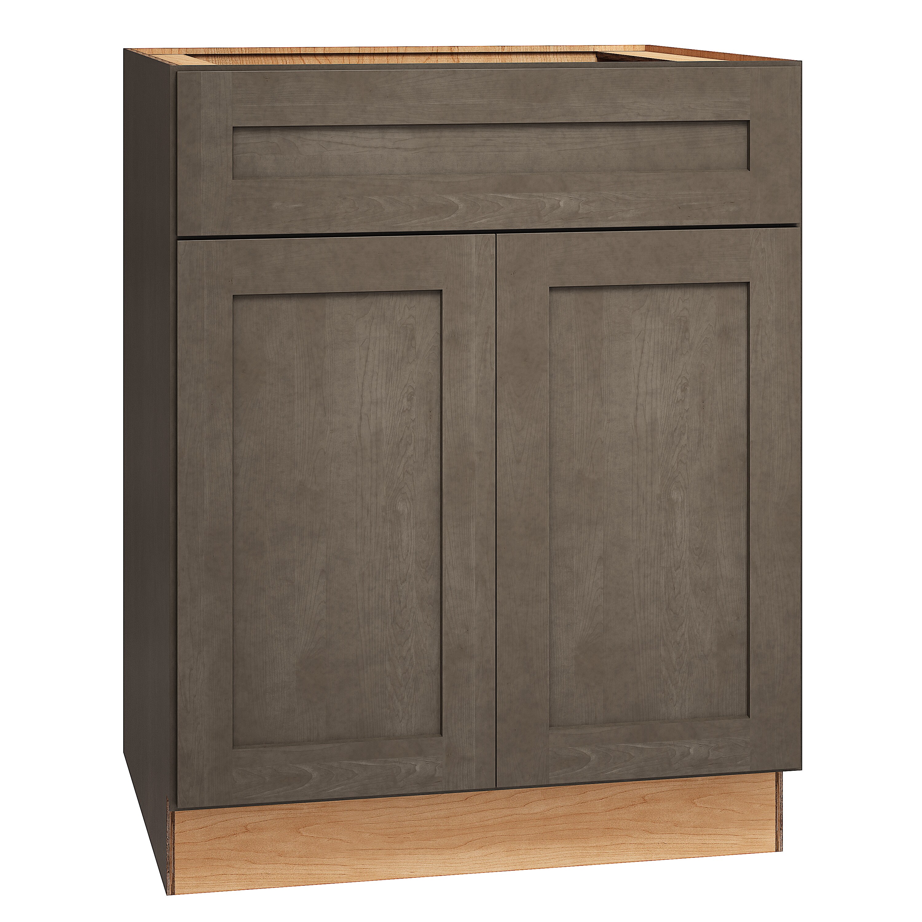 RELIABILT 334 SB27 Pinnacle 27-in W x 34.5-in H x 24-in D Stain Sink Base Fully assembled Plywood Cabinet (Recessed Panel Slab)