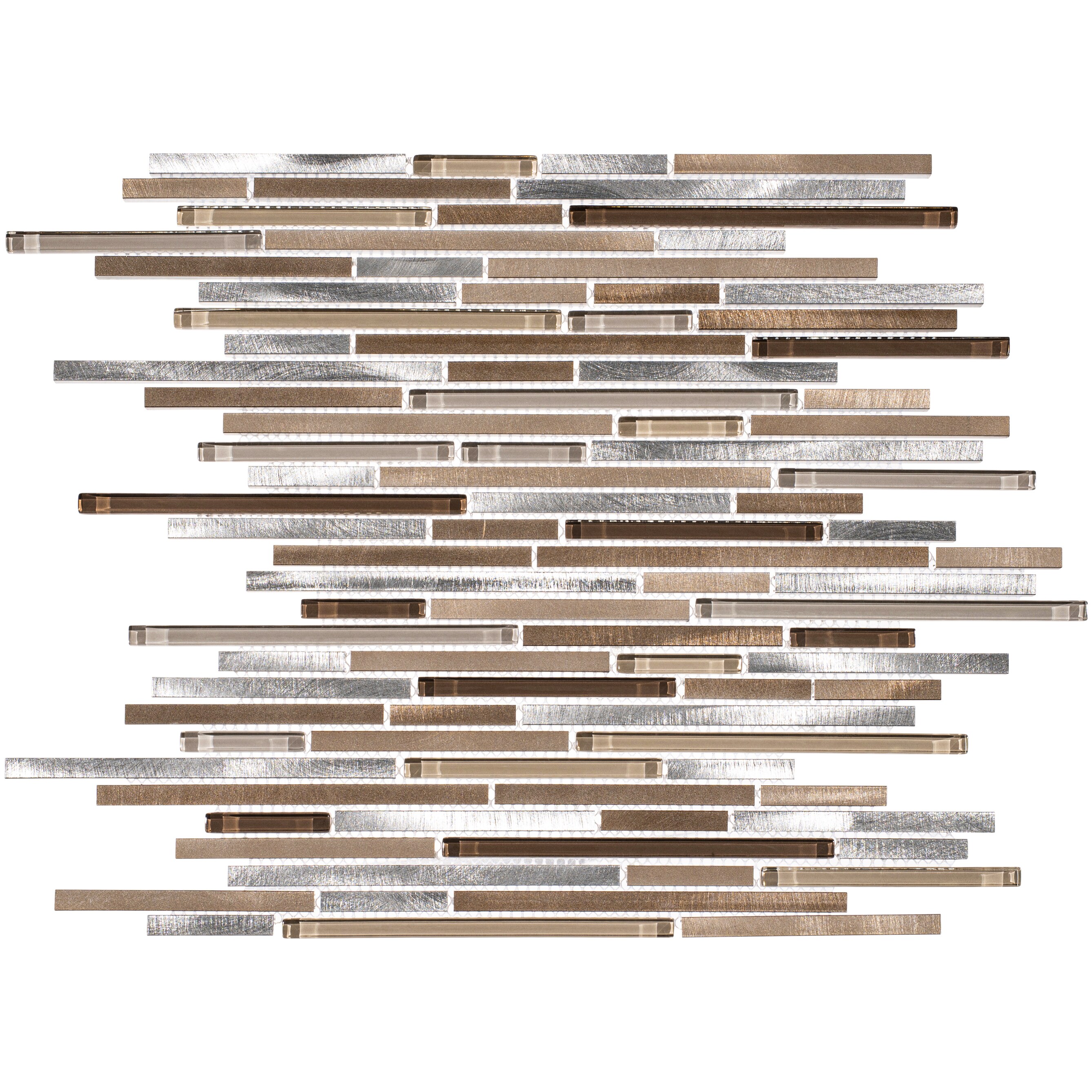 Andova Tiles SAM-ANDKLE986 Sample - Sizzle 6-in x 6-in Glossy Metal Brick look Floor and Wall Tile