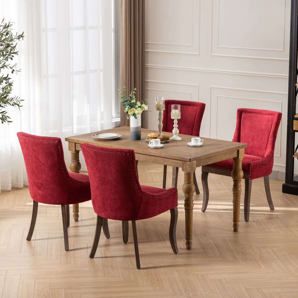 Maison Boucle NIVA-CHAIR-RED-4 Dining-Chairs - View #2