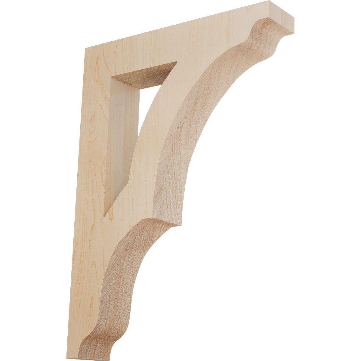 Ekena Millwork BKTW01X08X12AVMA Avila 1-3/4-in x 8-1/2-in x 12-in Maple Brown Wood Standard bracket