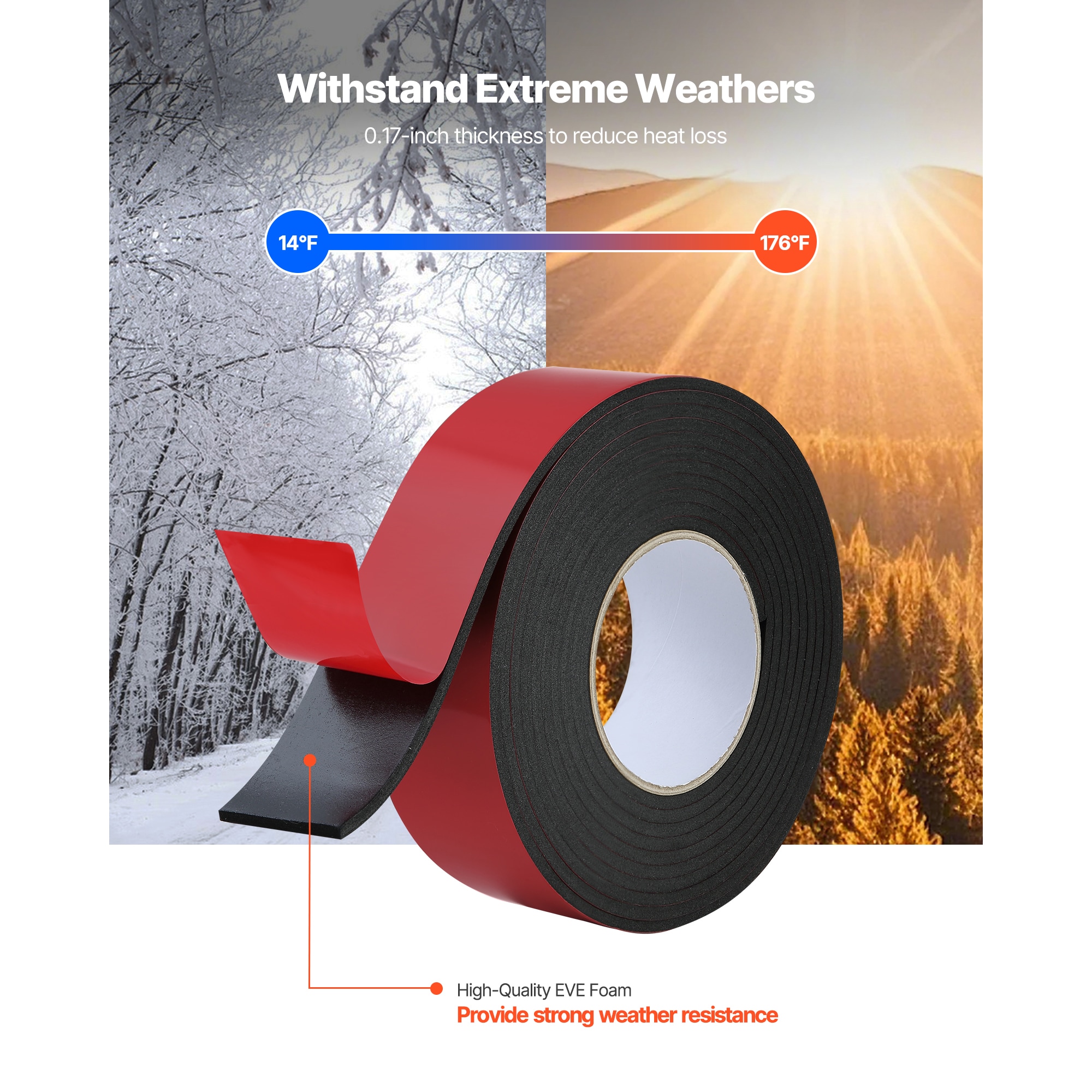 Pipe Insulation Wrap 2 Wide X 32.8 Ft Outdoor Foam And Foil Pipe Wrap Insulation Tape Self Adhesive For Winter Freeze Protection Insulation Wrap For Cold Hot Water Pipes For