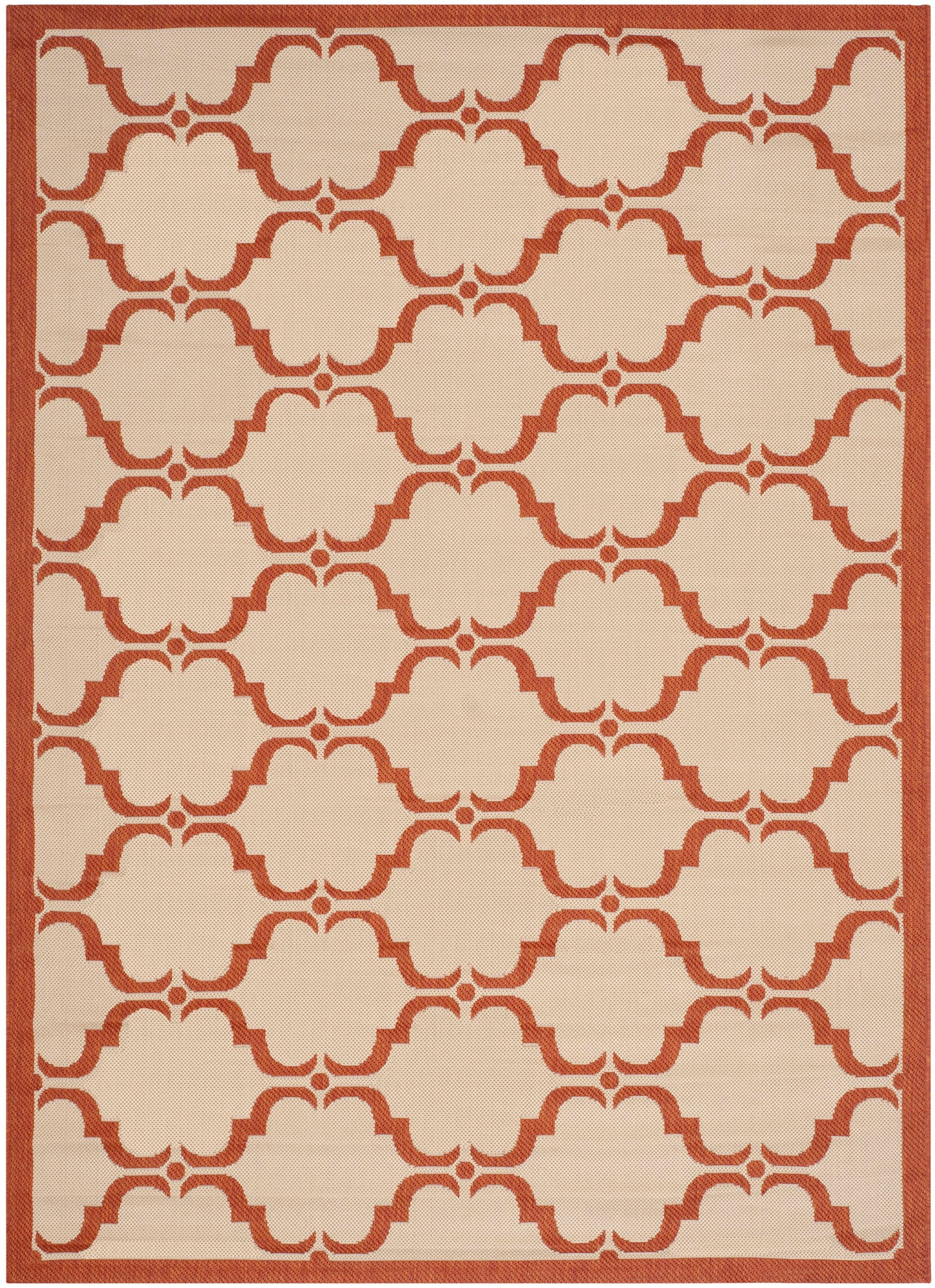 Safavieh CY6009-231-6 Courtyard Aldo 7 x 10 (ft) Loomed Polypropylene Beige/Terracotta Rectangular Indoor/Outdoor Abstract Coastal Area rug