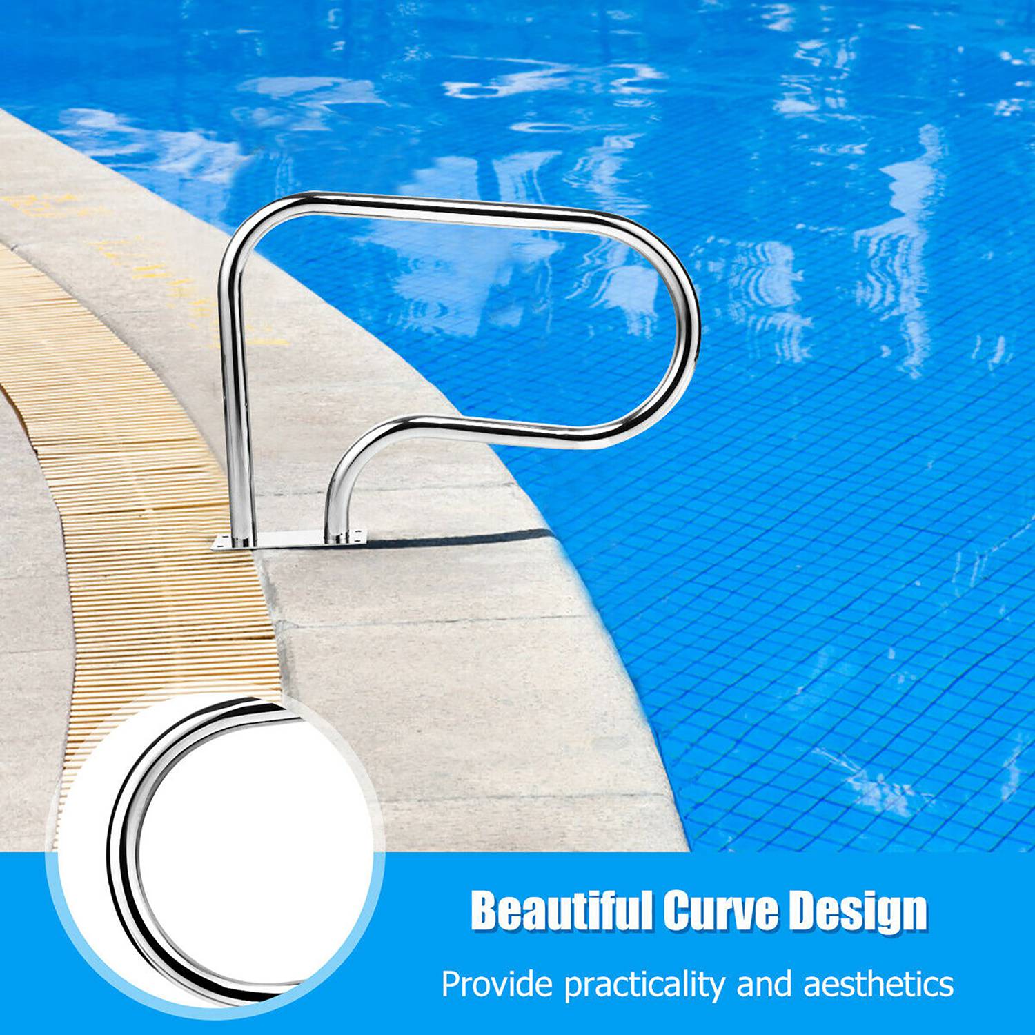 Costway CSHY001063 Above-Ground-Pool-Lad-Steps - View #8