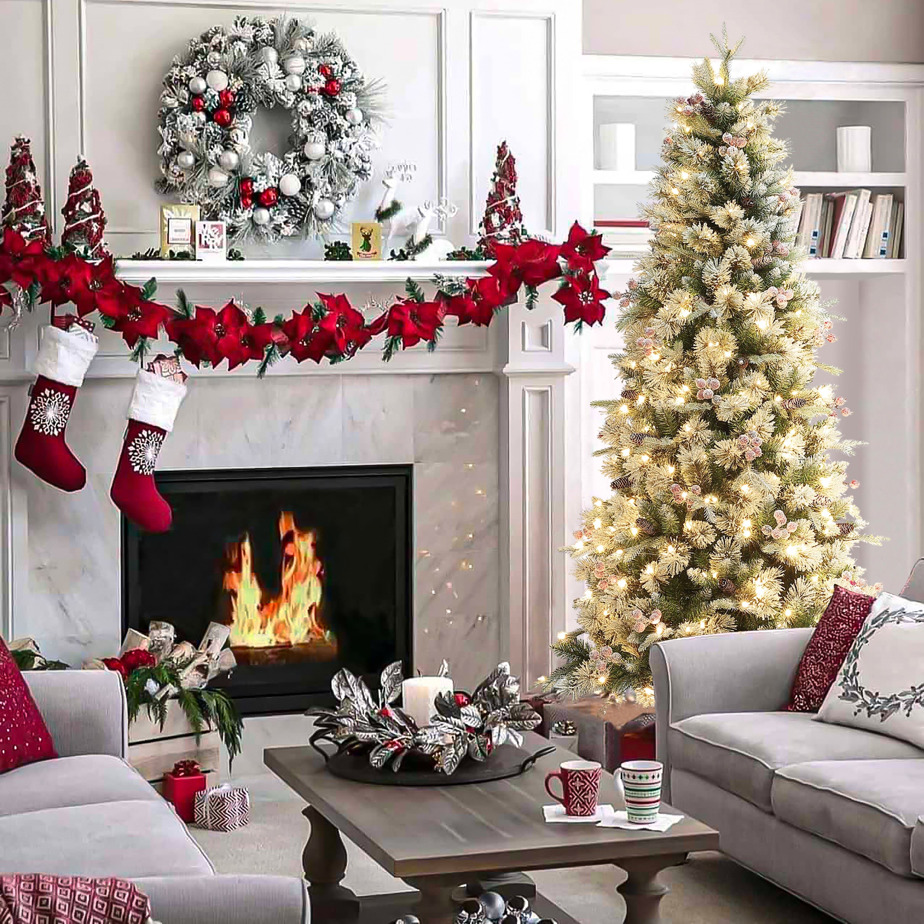 LuxenHome WHAP1800 Artificial-Christmas-Trees - View #4