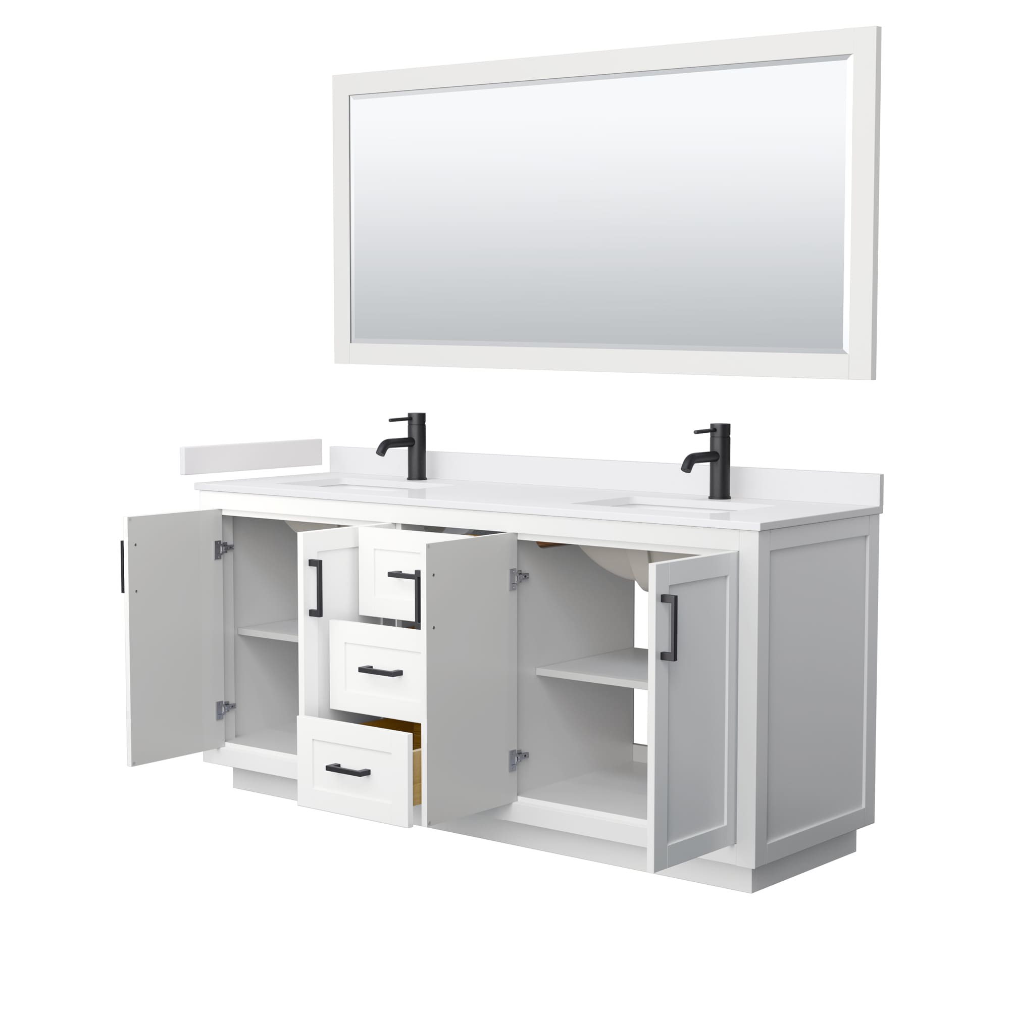 Wyndham Collection WCF292972DWBWCUNSM70 Bath-Vanity-Combo - View #3