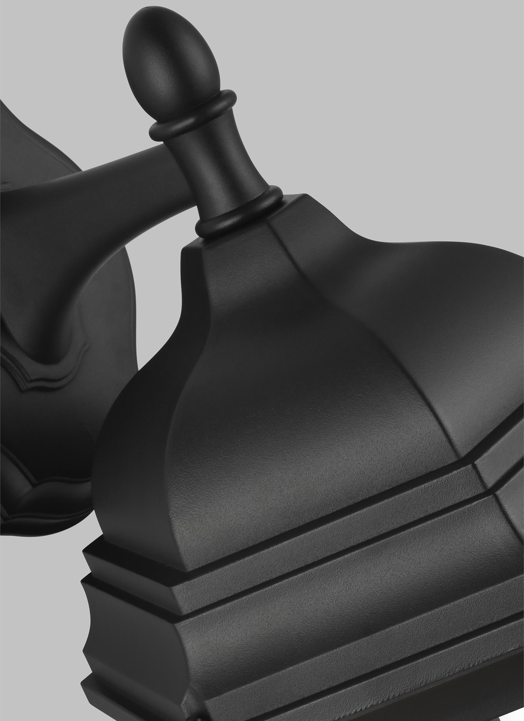 Black Clear Glass 3-Light Outdoor Wall Lantern