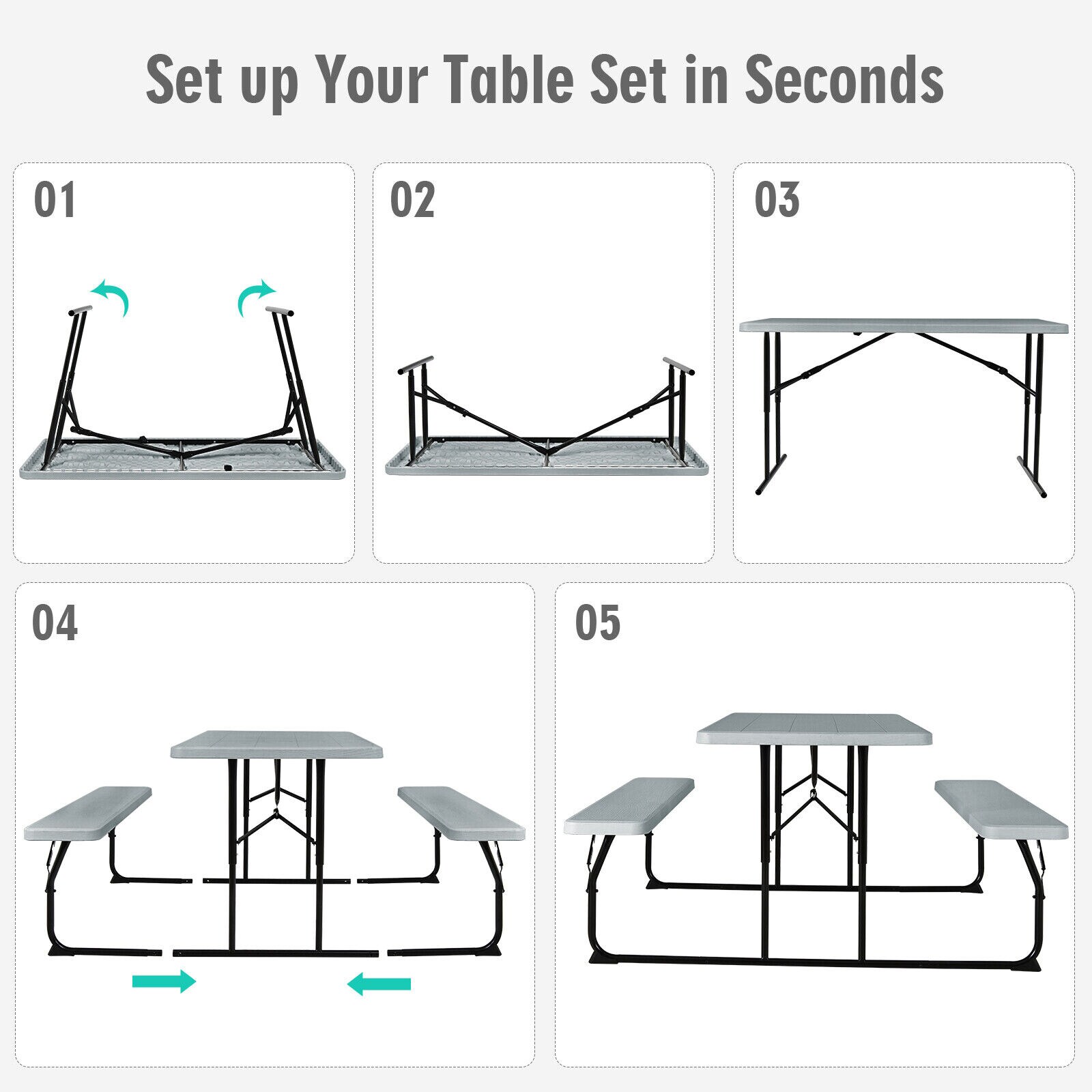 Clihome CWCH-OP70AD672GR Picnic-Tables - View #6