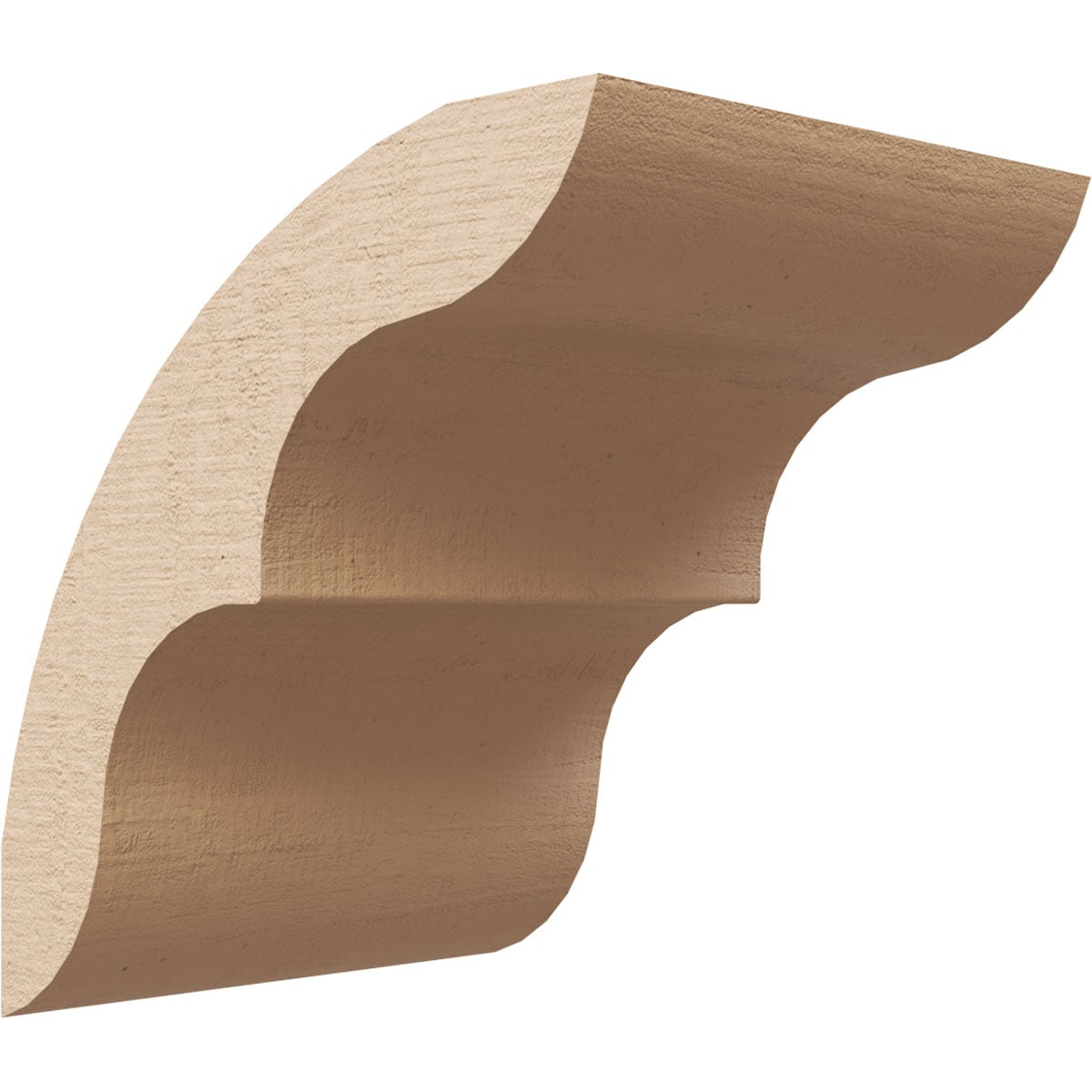 Ekena Millwork BRCUR05X06X06OZKRCPR 5-in x 6-in x 6-in Primed Urethane Ozark Rough Cedar Woodgrain TimberThane Knee Brace