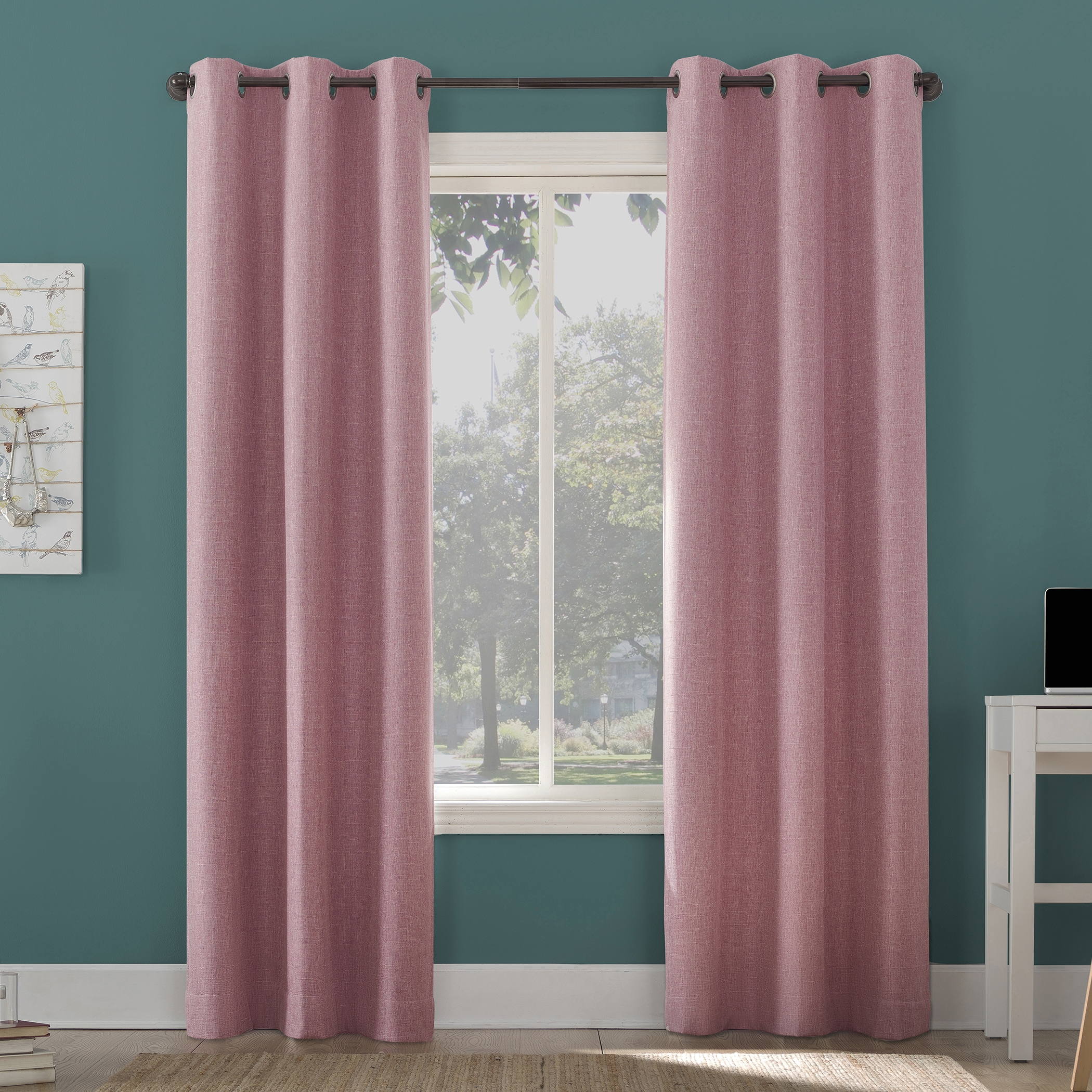 Sun Zero 59918 84-Inches Pink Blackout Standard lined Grommet Single curtain panel