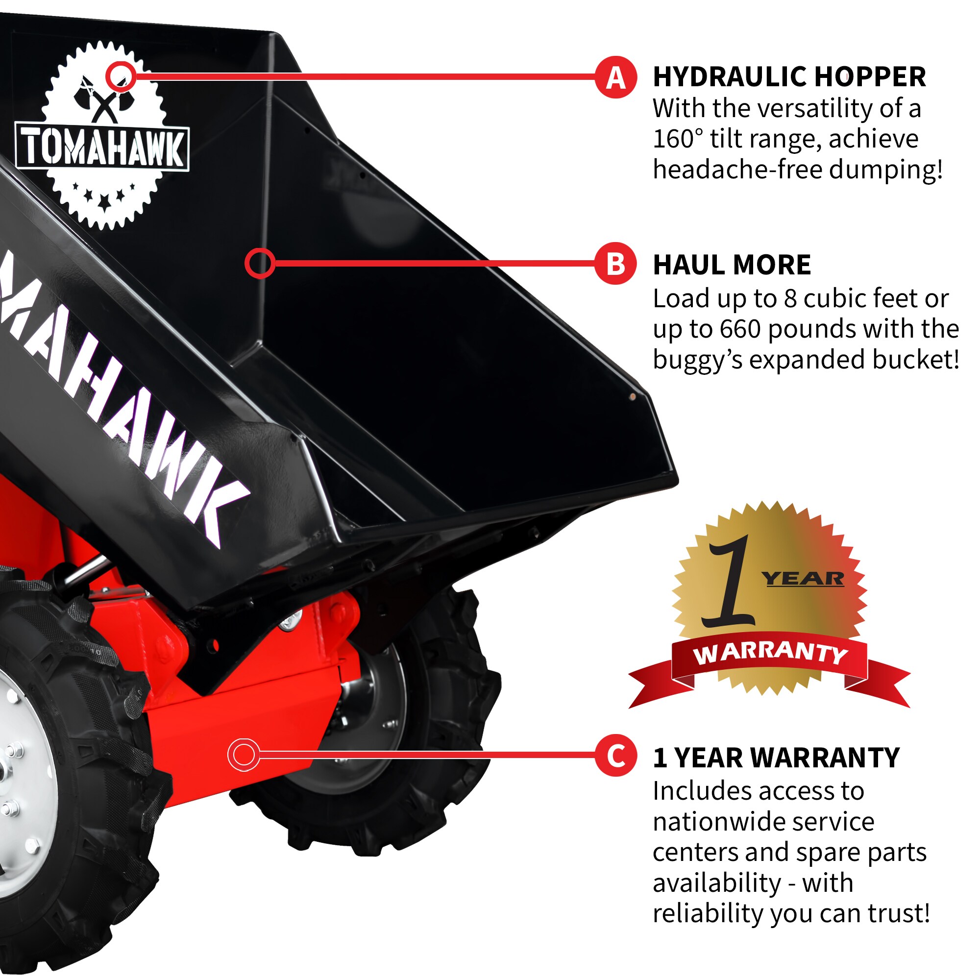 Tomahawk Power TBUGGY300E Dump-Cart - View #4