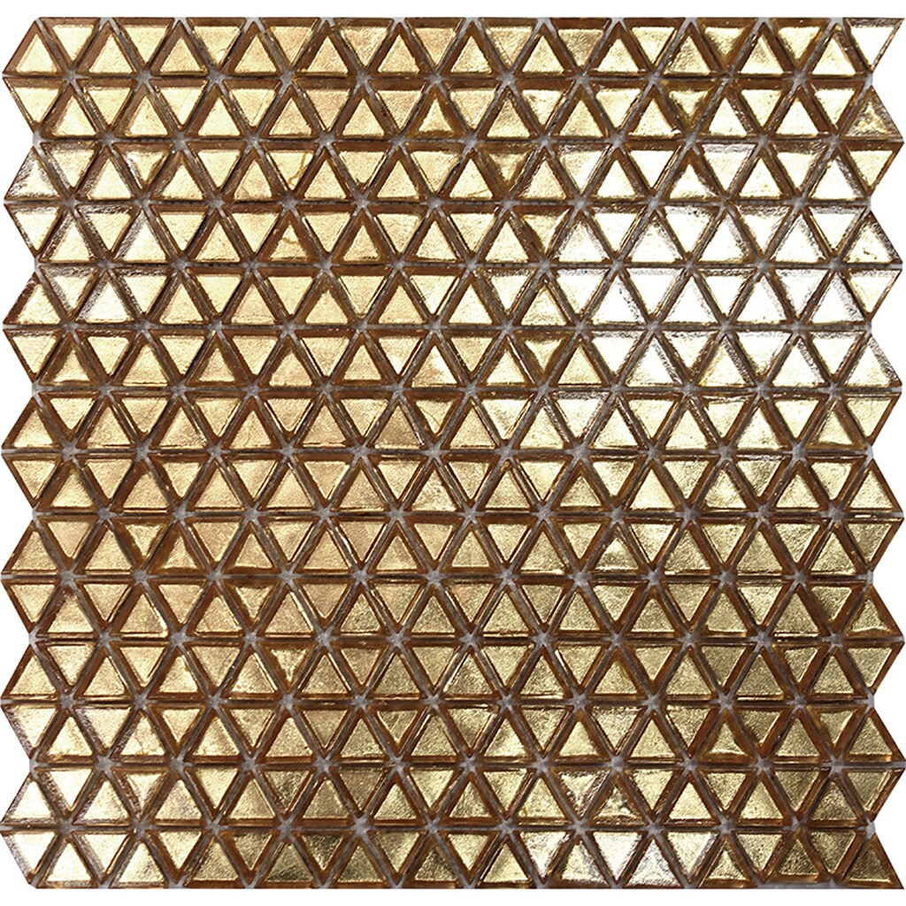 Majeste 12" x 12" Glossy Gold Glass Triangle Tile