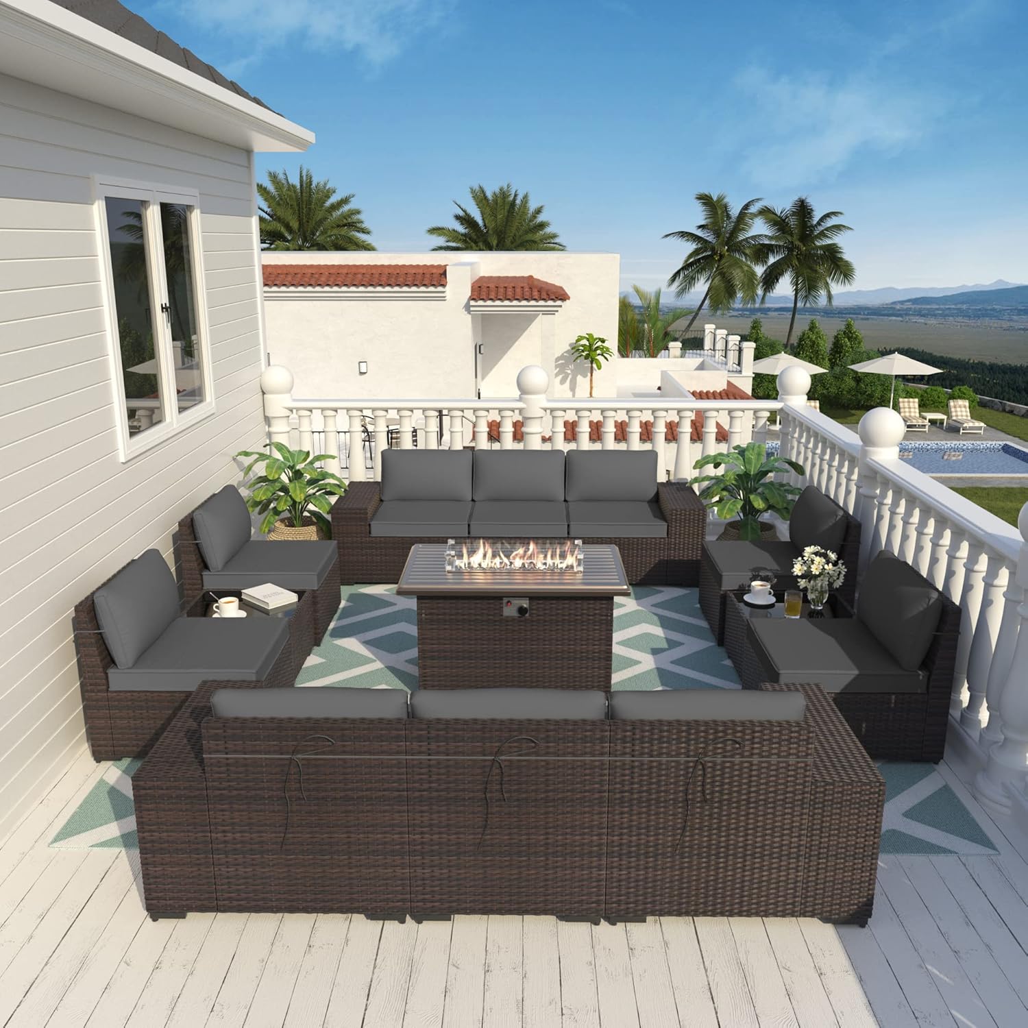 ALAULM LS-12PCS+FP-GREY Patio-Conversation-Sets - View #2