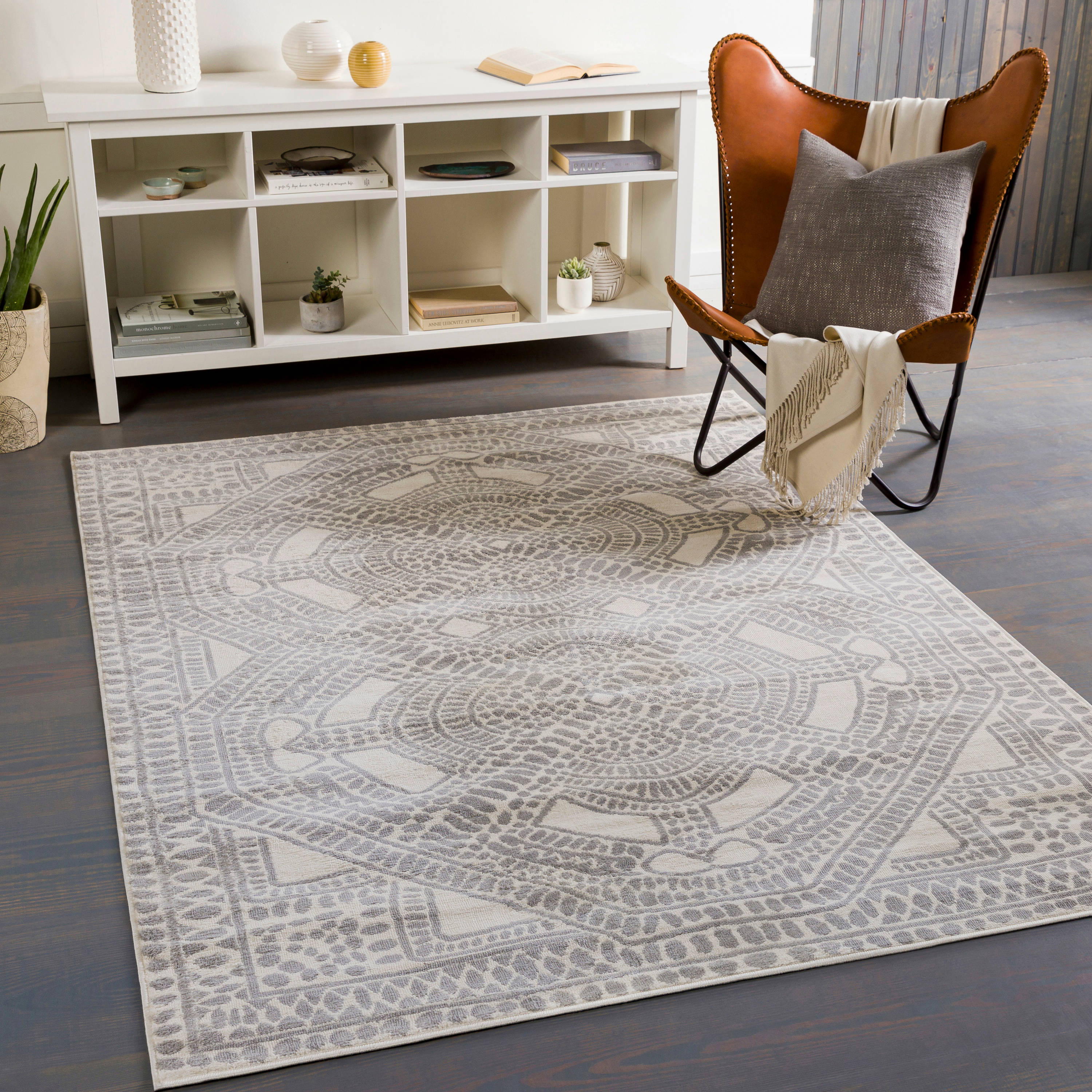 Artistic Weavers ROM2381-679 Roma 7 X 9 (ft) Gray Indoor Trellis Global Area Rug