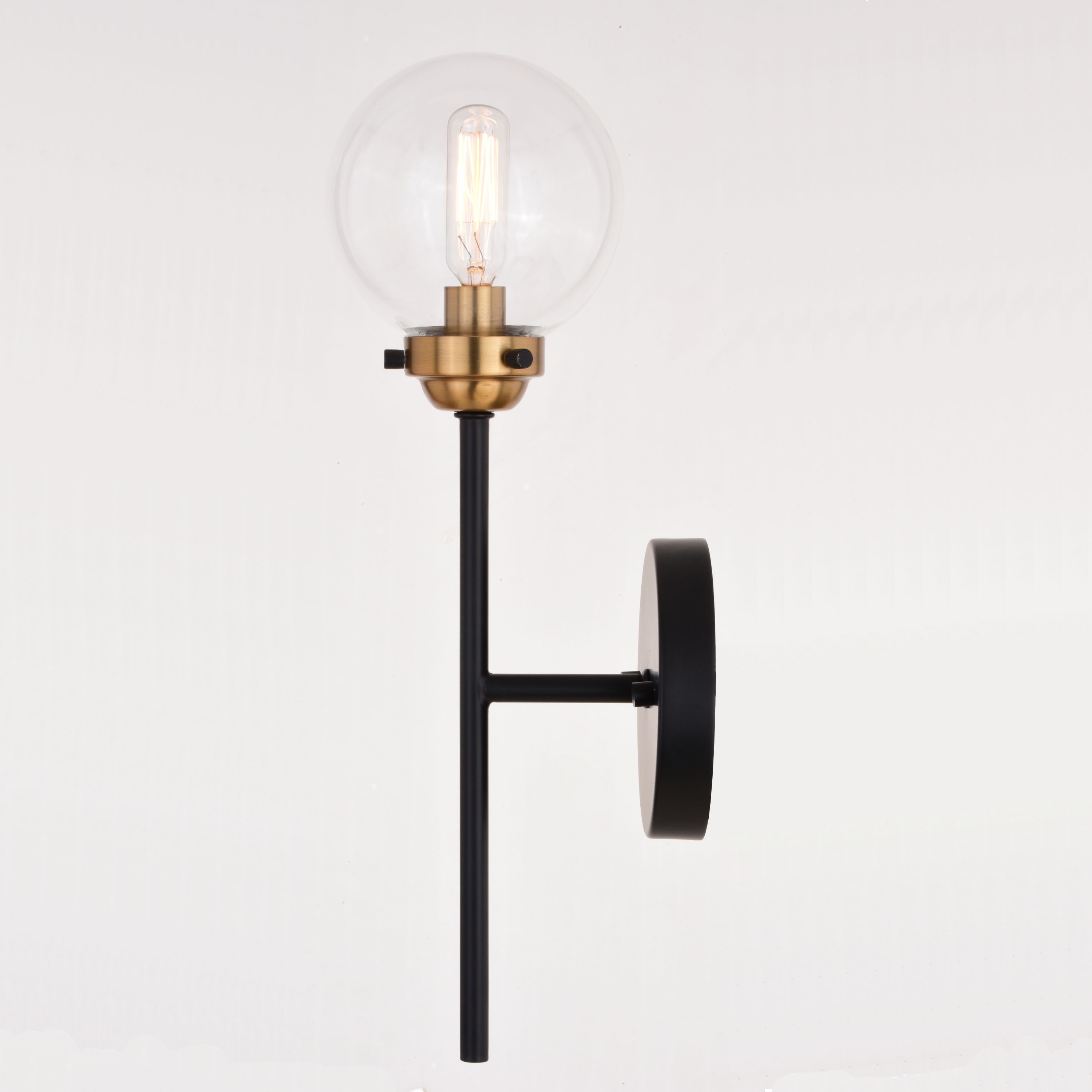 Muted Brass and Bronze Mid-Century Modern Wall Sconce