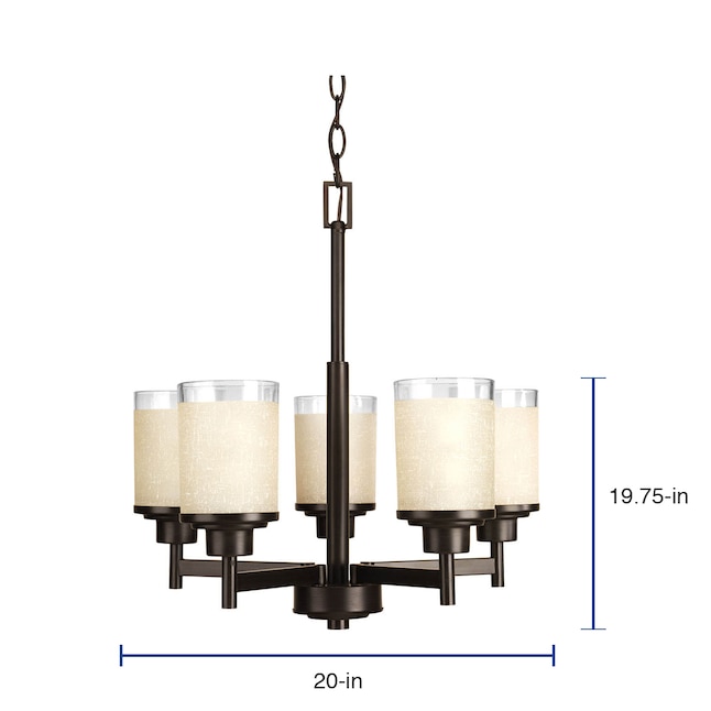 Progress Lighting Alexa 5 Light Antique, Alexa Collection 5 Light Brushed Nickel Chandelier With Clear Glass Shades