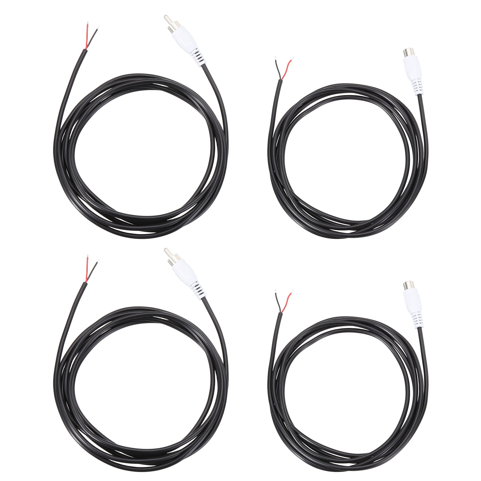 Unique Bargains 6.6FT RCA to Bare Wire Speaker Cable 22AWG Replacement White RCA Male Female Plug to Open End Pigtail Audio Cable Connector Adapter for Amplifier Home Audio Speakers 4pcs #S26080700UX5116