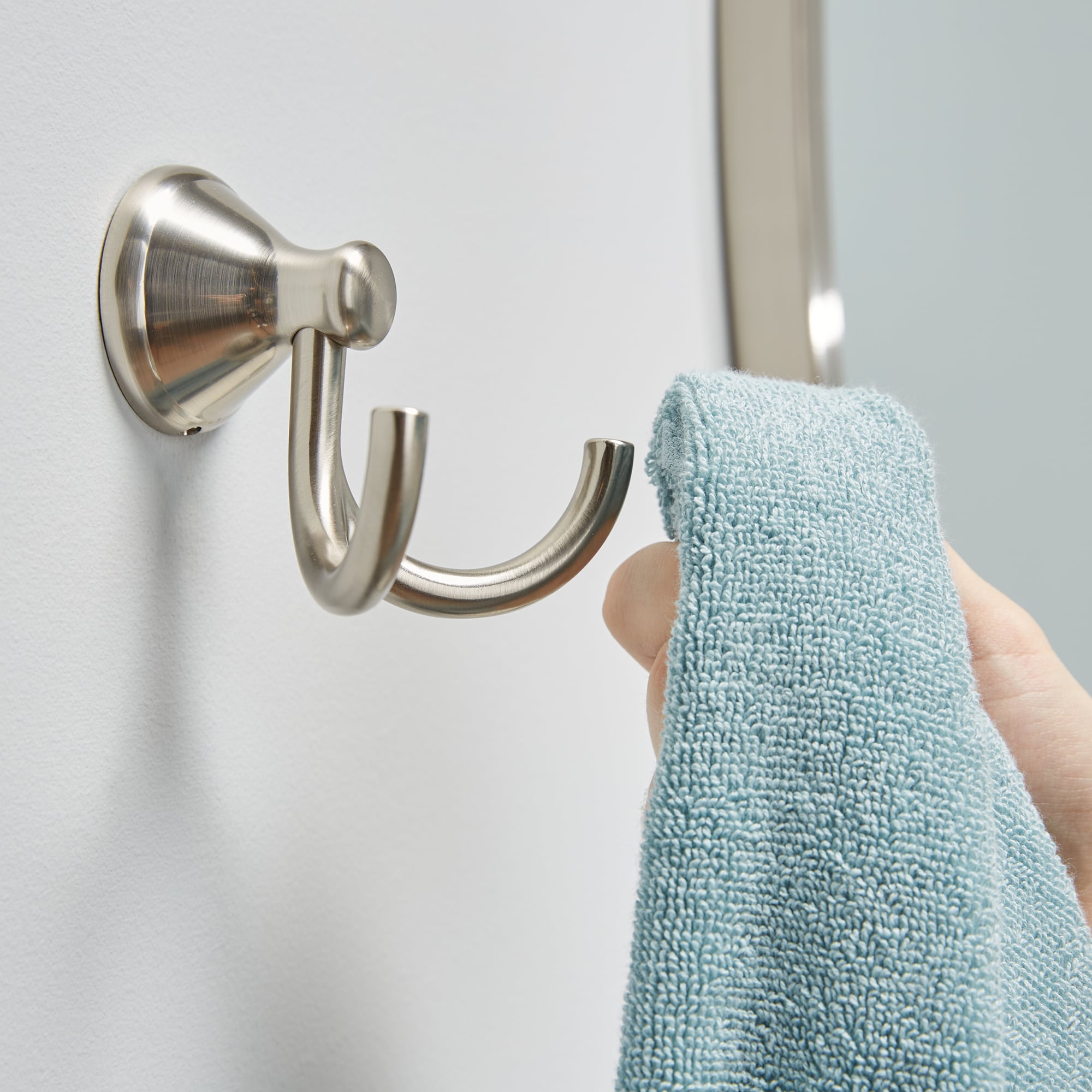 Moen Voss Brushed Gold Double-Hook Wall Mount Towel Hook In The