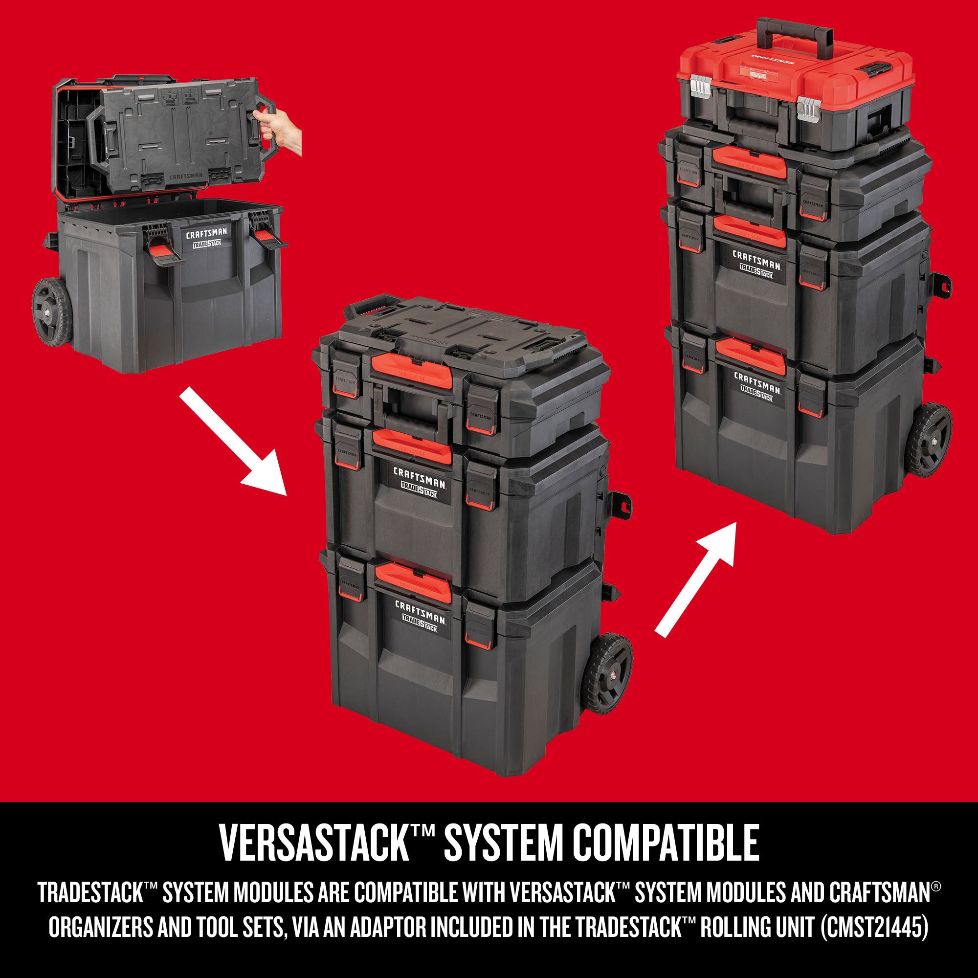 CRAFTSMAN TRADESTACK System 21.45-in Multiple Colors/Finishes Structural  Foam Tool Box