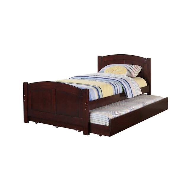 Benzara Brown Twin Trundle Bed With, How Wide Is A Twin Trundle Bed