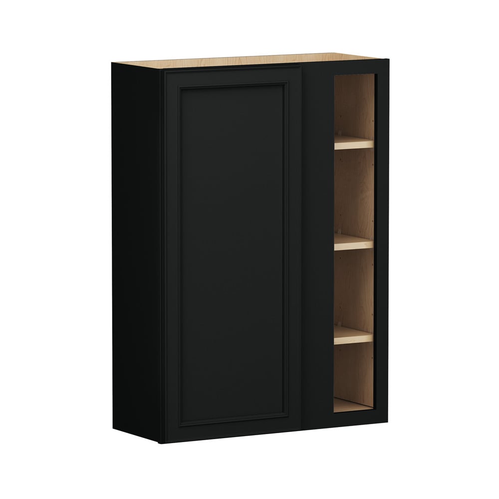 Shenandoah Irvington 30-in W x 42-in H x 12-in D Black Painted Blind Wall Fully Assembled Cabinet Recessed Panel Miter