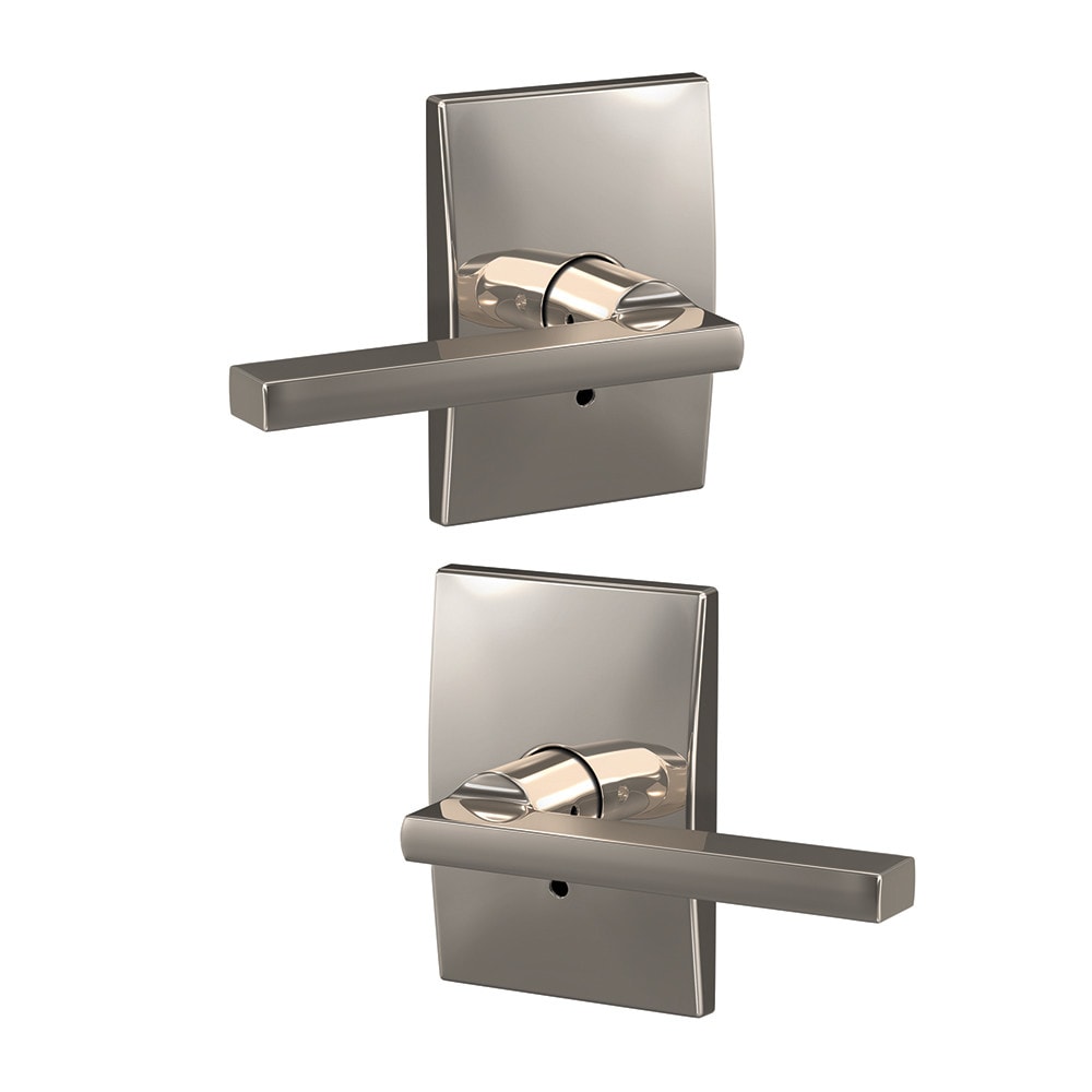 Schlage FC172 LAT 618 CEN Custom Latitude - Century Polished Nickel Interior Hall/Closet Dummy Door Handle