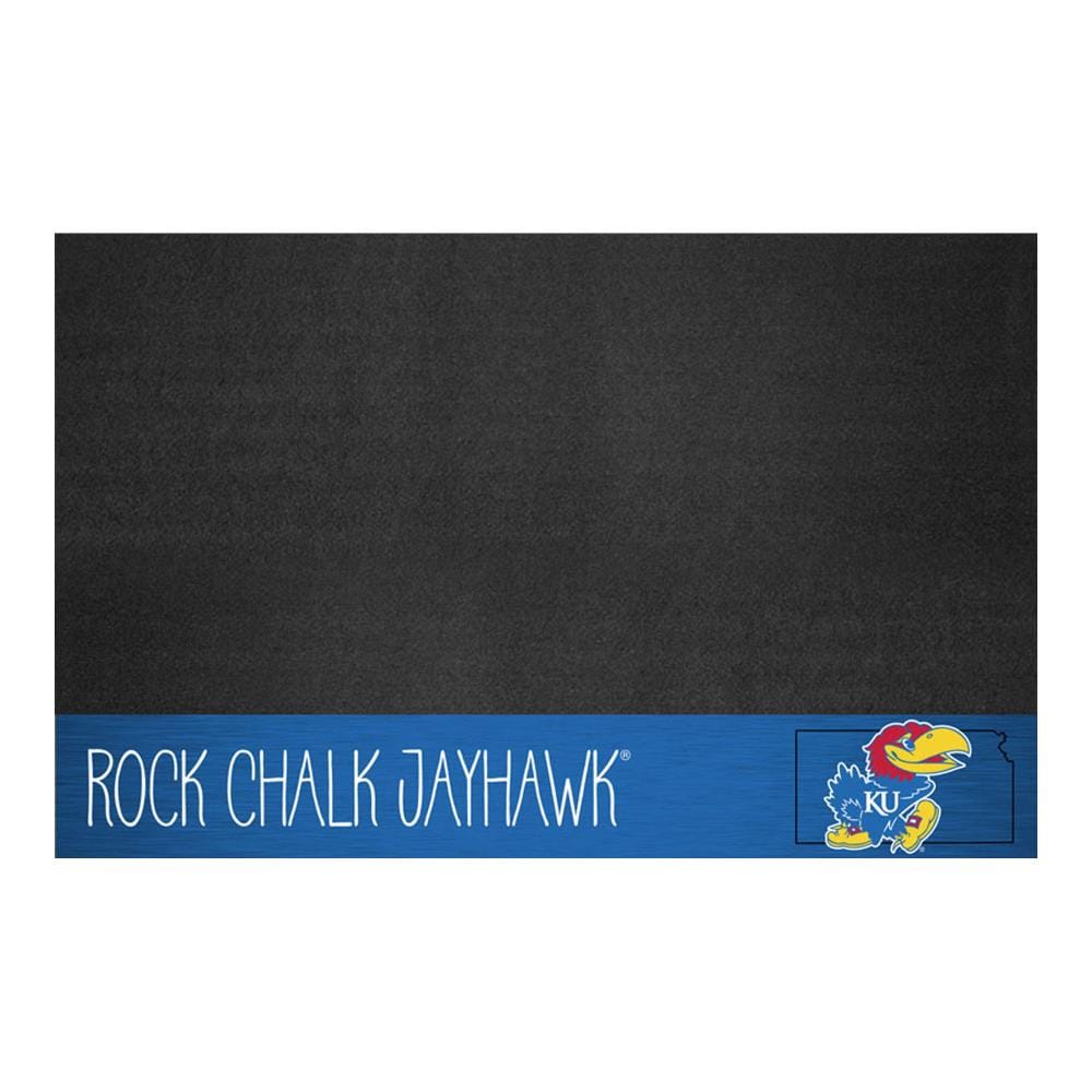 FANMATS 21128 Kansas Jayhawks Southern Style Grill Mat Black Vinyl Rectangular Grill Mat