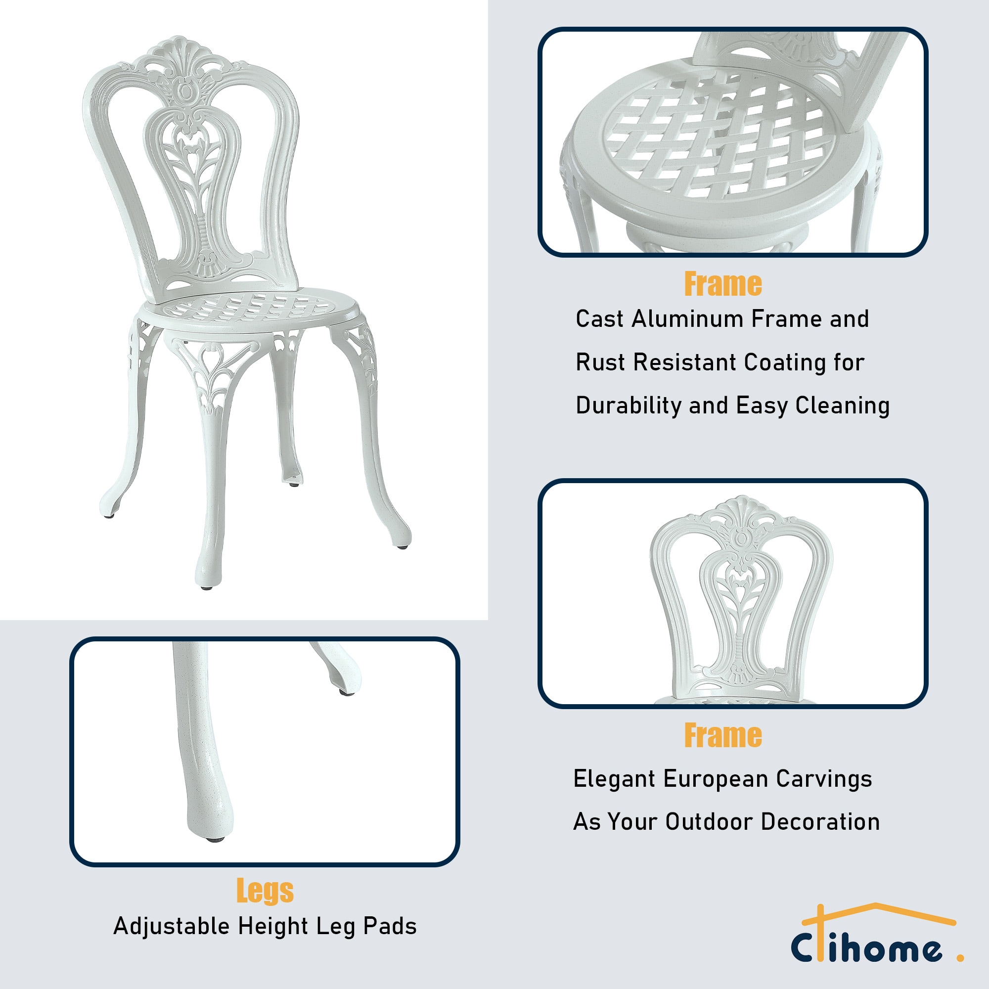 Clihome CL6027C-WH Patio-Chairs - View #7