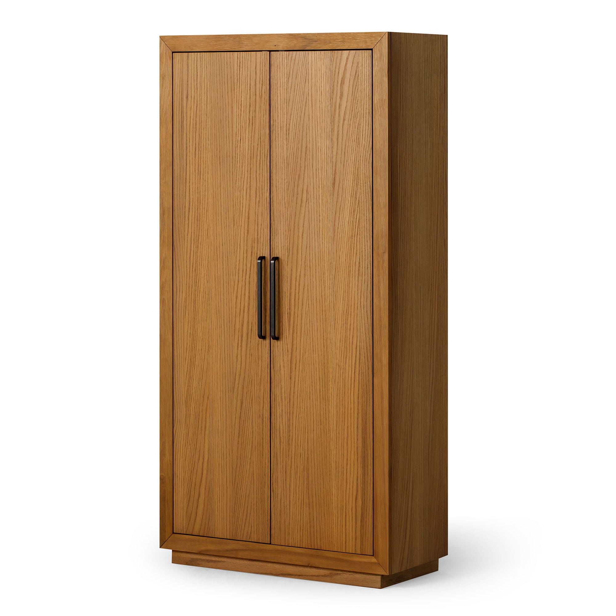 Maven Lane 393600 Uma Contemporary Wooden 2 Door Cabinet with Storage for Kitchen or Dining Room Freestanding Armoire Bookcase in Refined Natural Finish