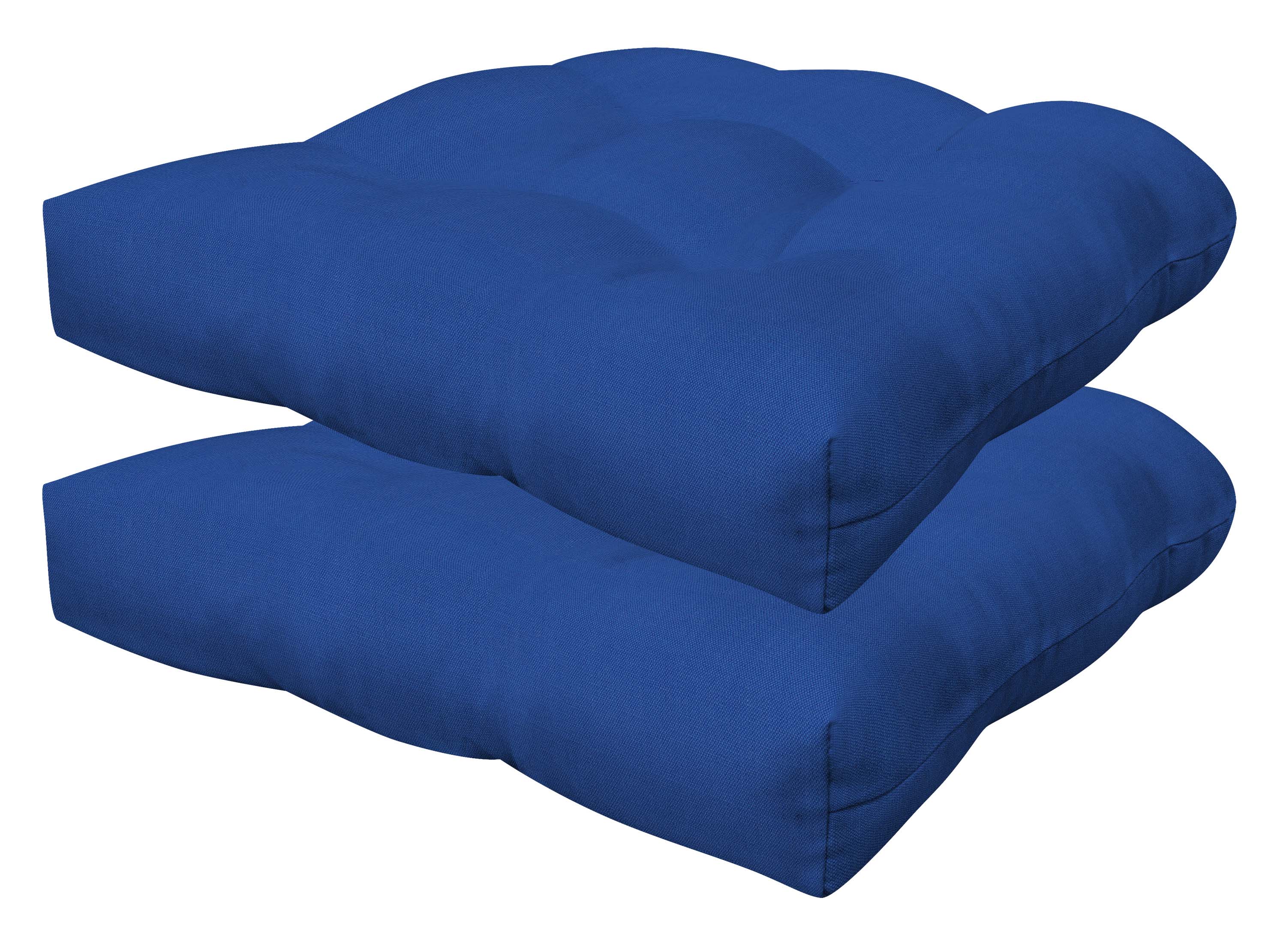 Style Selections 21314S-201A167 18.5-in x 19.5-in 2-Piece Textured Solid Sapphire Blue Patio Chair Cushion