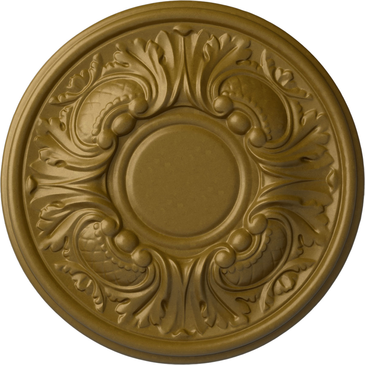 Ekena Millwork CM11WAGLS Wakefield 11.75-in W x 11.75-in L Painted Gold Polyurethane Whole Ceiling Medallion