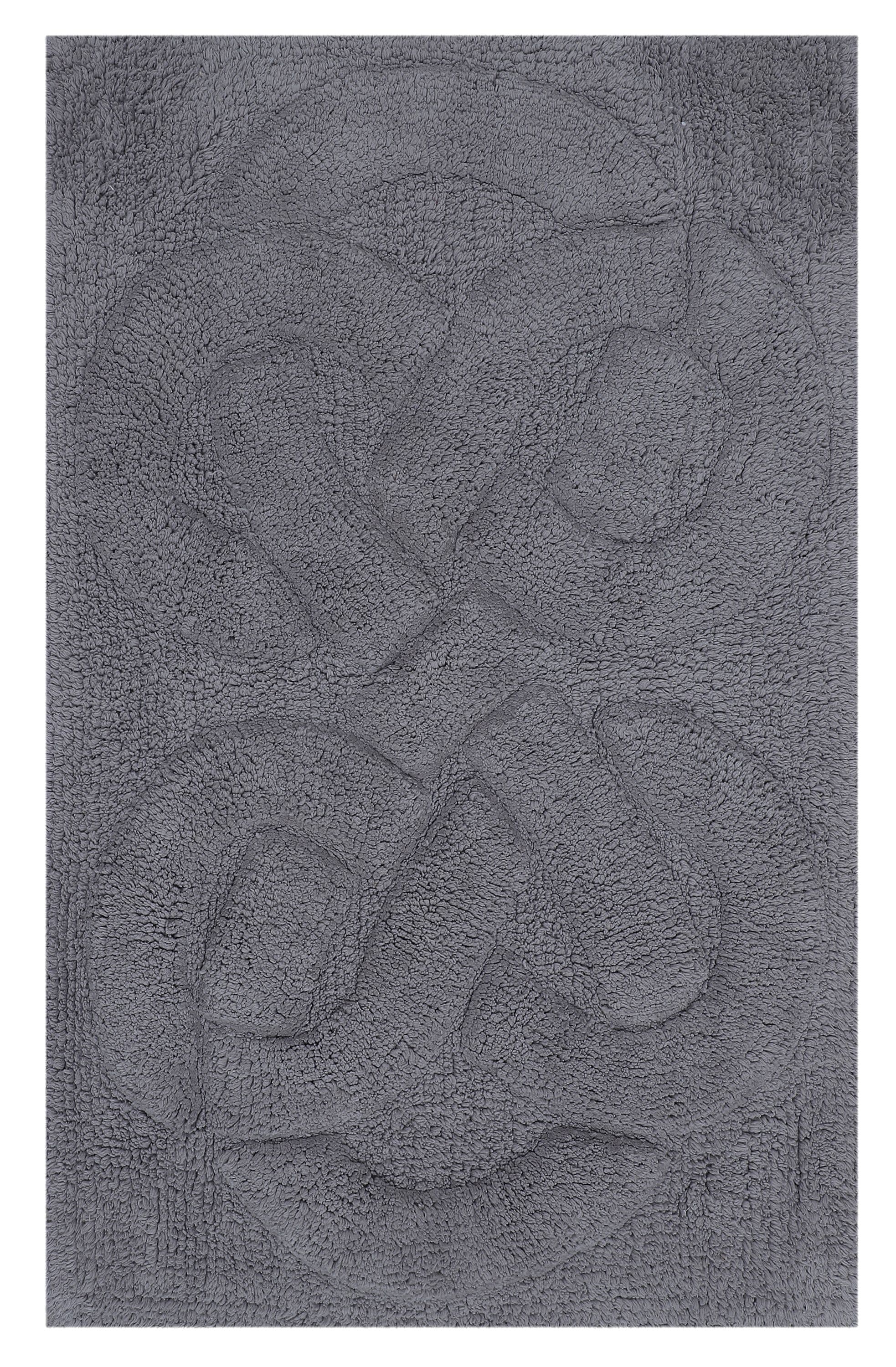  KB2030-TUFT-SIL Tuft Twisted 20-Inches x 30-Inches Silver Cotton Bath rug