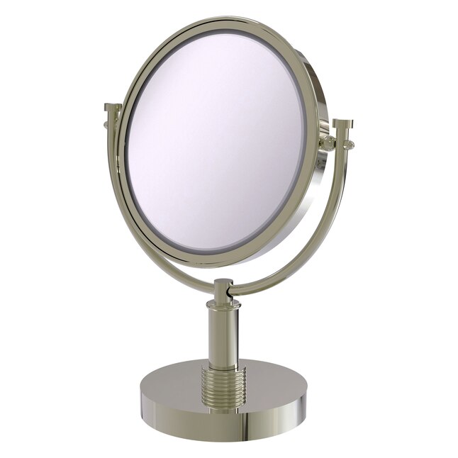 Allied Brass 8-in x 15-in Polished Nickel Double-Sided Magnifying Countertop Vanity Mirror Allied Brass 8-in x 15-in Polished Nickel Double-Sided Magnifying Countertop Vanity Mirror