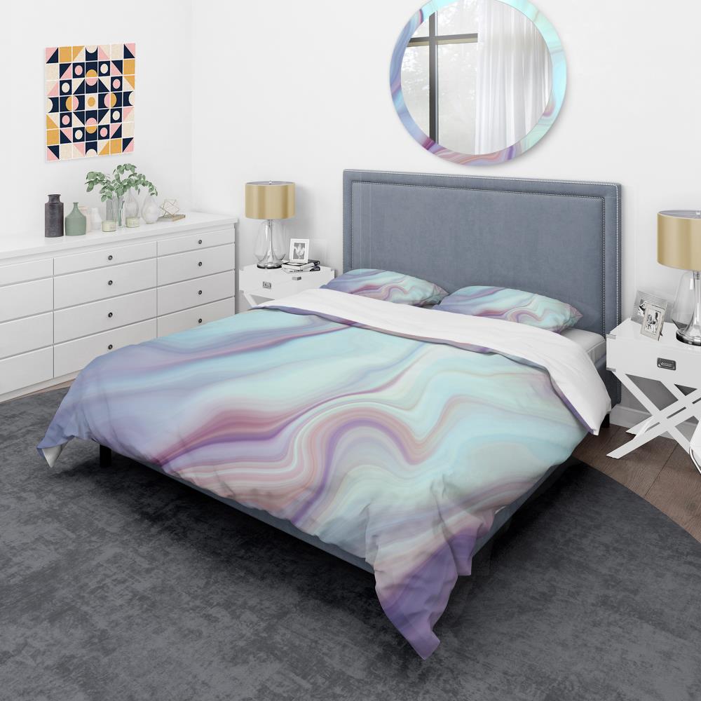 Designart BED19139-Q 3-Piece Blue Queen Duvet Cover Set