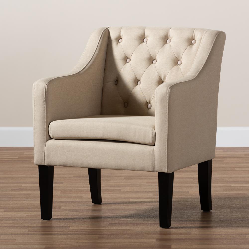 Baxton Studio Brittany Modern Beige Accent Chair in the Chairs