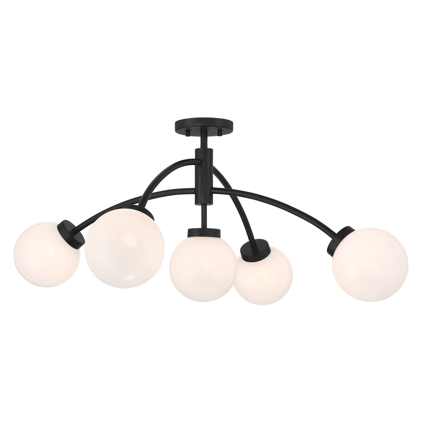 Savoy House 6-6199-5-89 Redfield 5 -Light 36-in Matte Black Semi Flush Mount Light