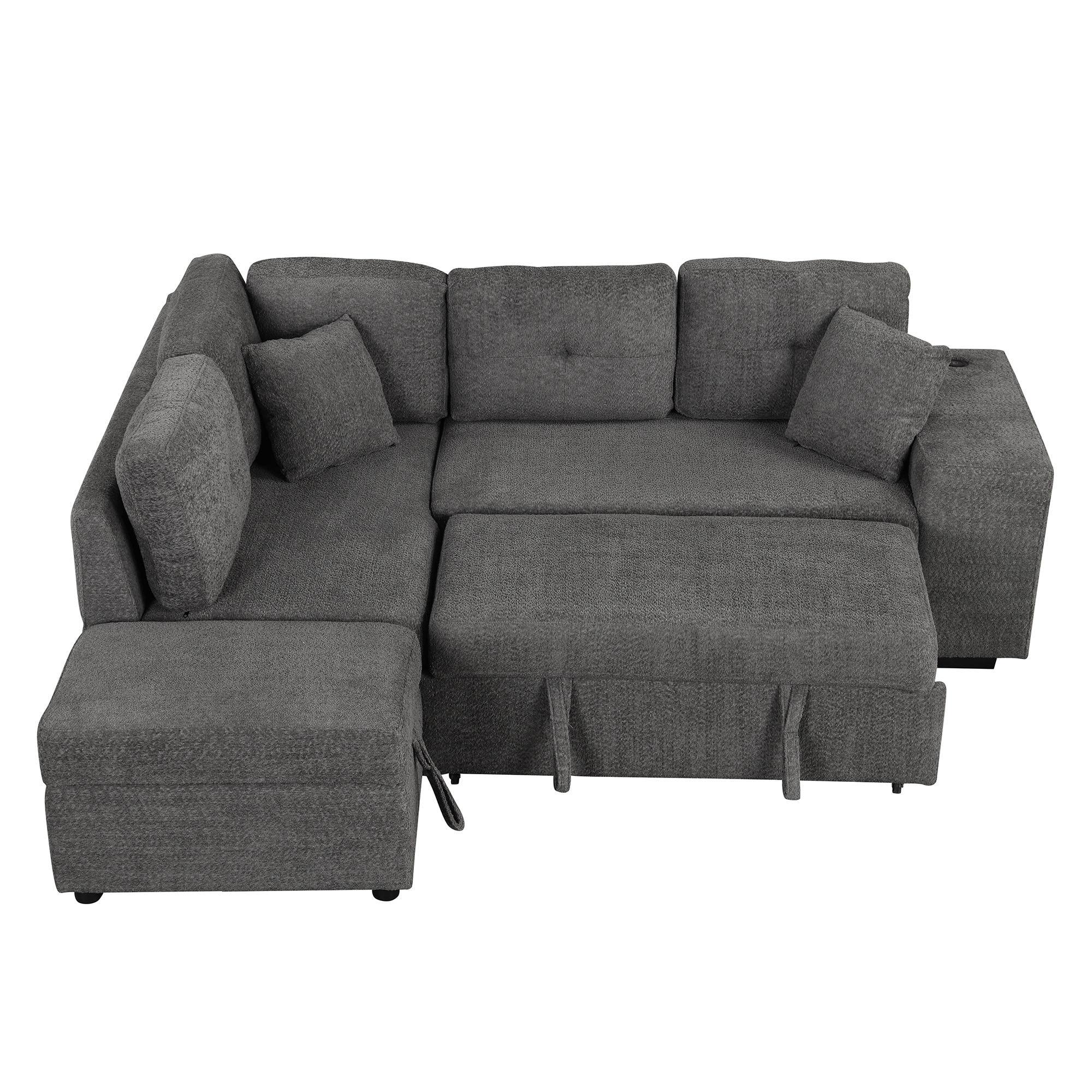 Bybafun YA3700454 87.7-Inches Modern Gray 4 -seater Reclining Sleeper