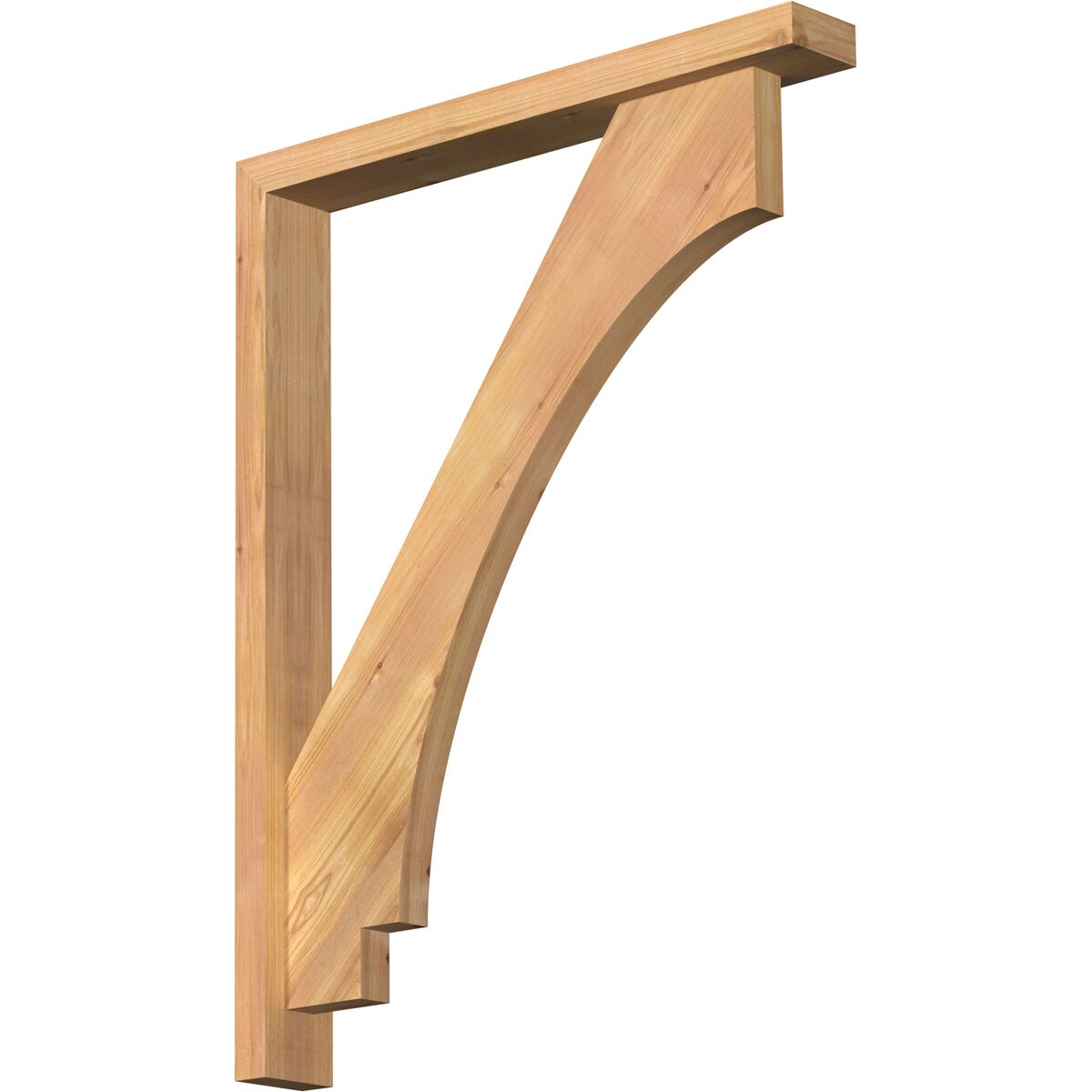 Ekena Millwork 1462728 Imperial Block Smooth Bracket with Offset Brace Western Red Cedar Wood Standard Bracket