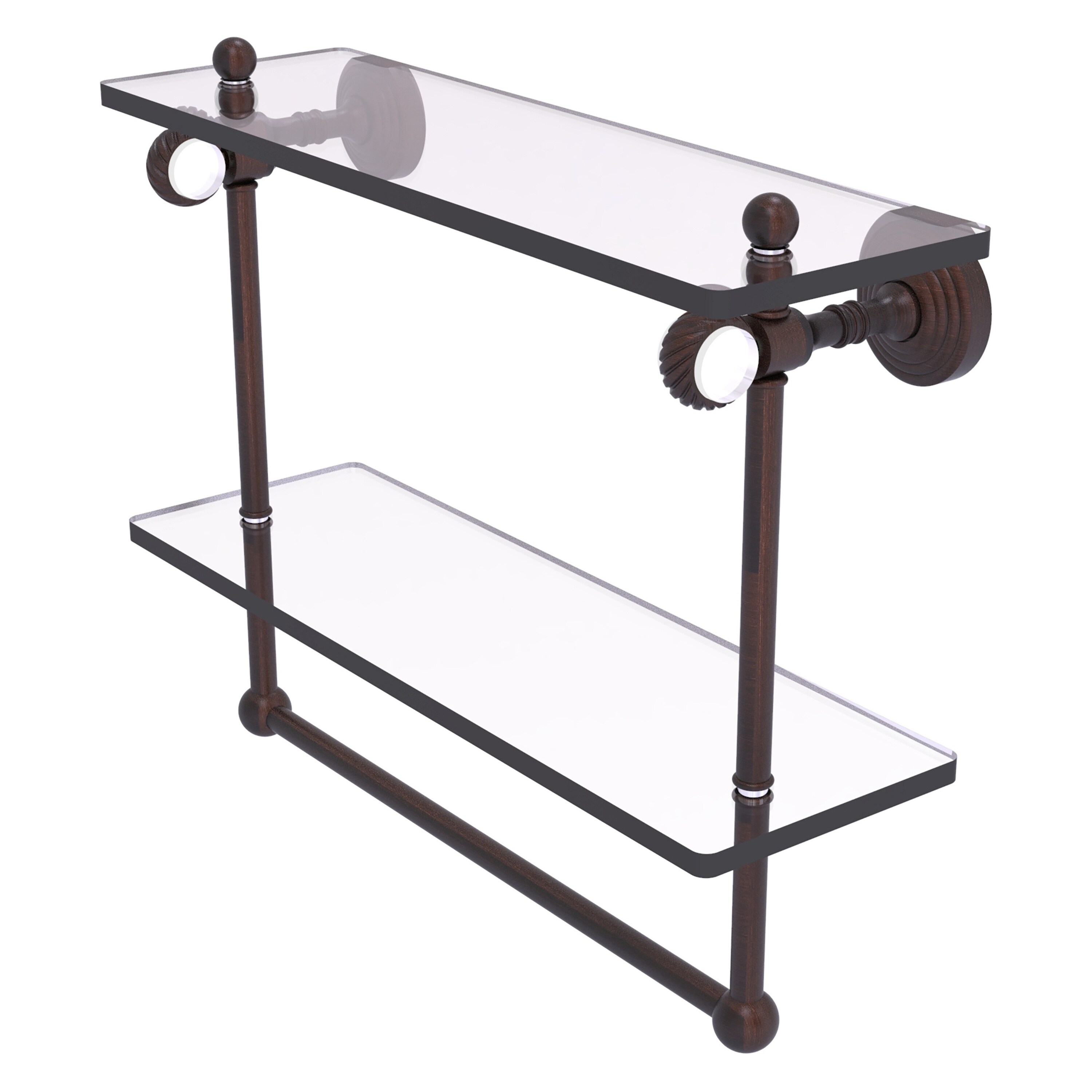 Allied Brass PG-2TBT-16-VB Pacific Grove Venetian Bronze 2 -Tier Wall mount Bathroom Shelf ( 16-in x 13-in x 5-in )