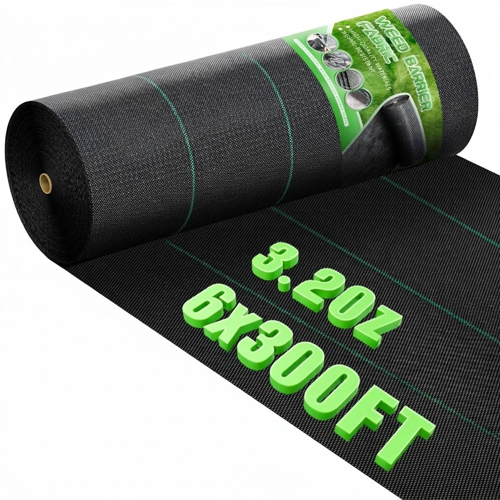 Lukvuzo -  1 Roll 6ft x 300ft Weed Barrier Fabric Heavy Duty Ground Cover Woven Landscape Fabric ...