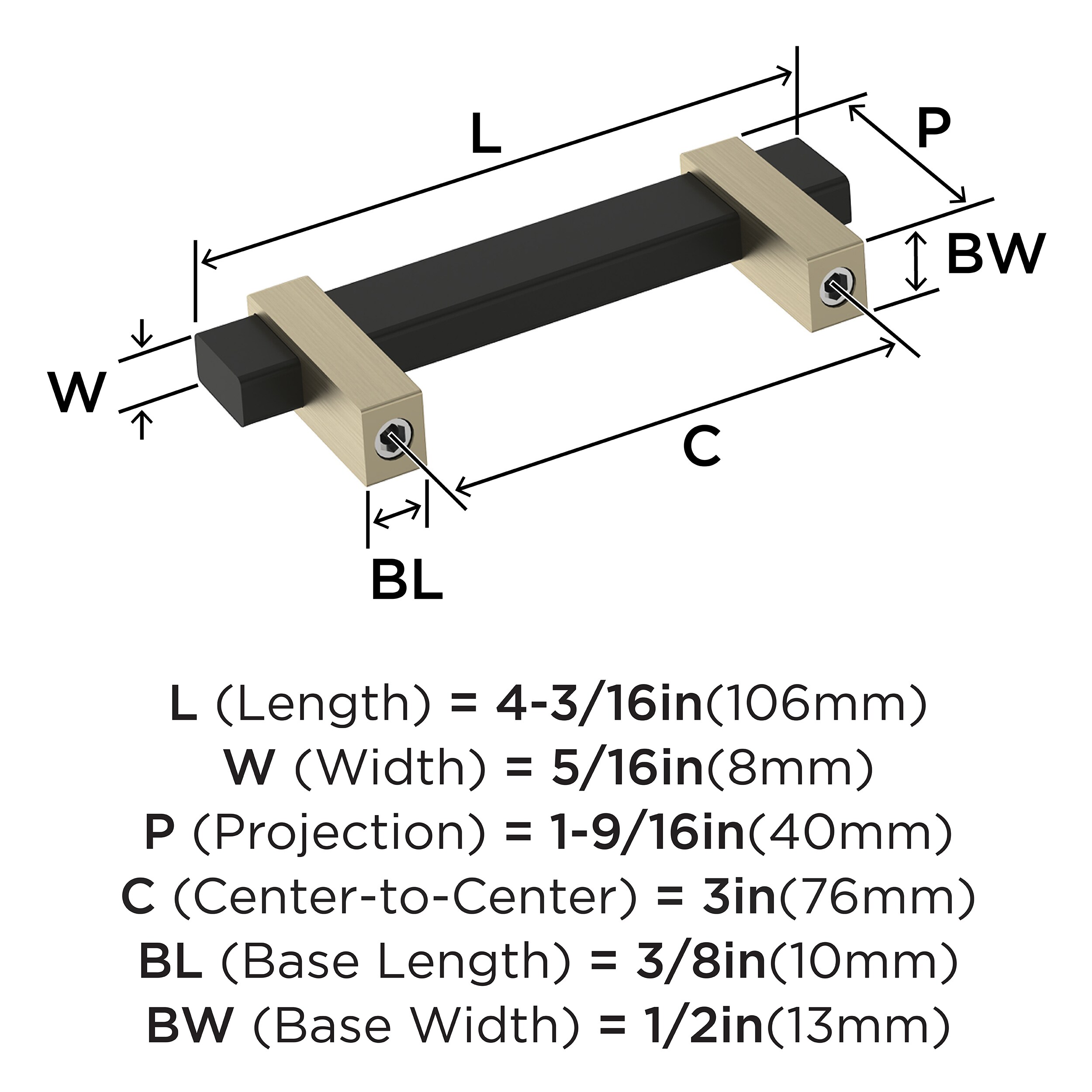 Amerock BP36722MBBBZ Cabinet-Pulls - View #4