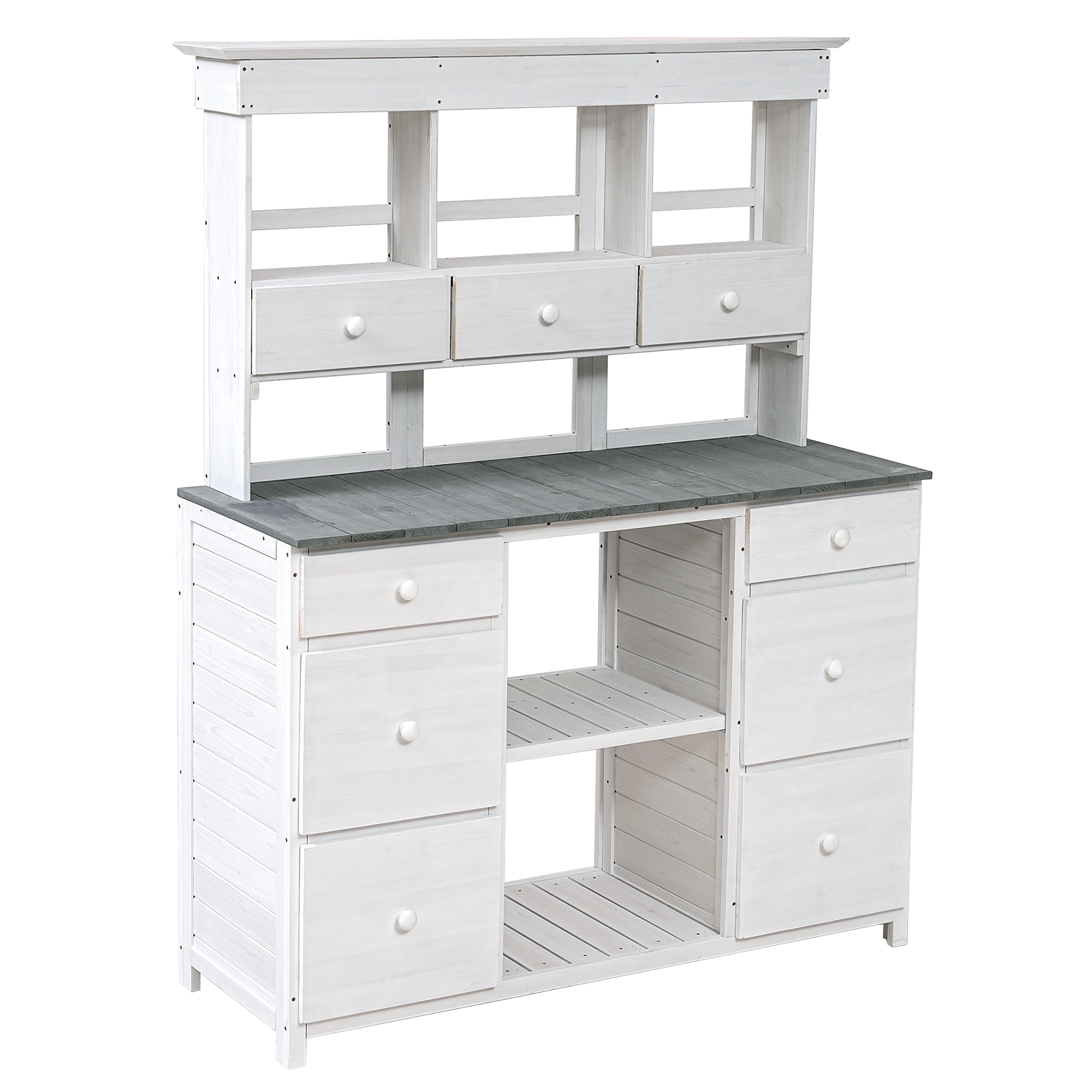 SINOFURN SYA010603WT 50.1-in x 65.7-in x 19.7-in White Potting Bench