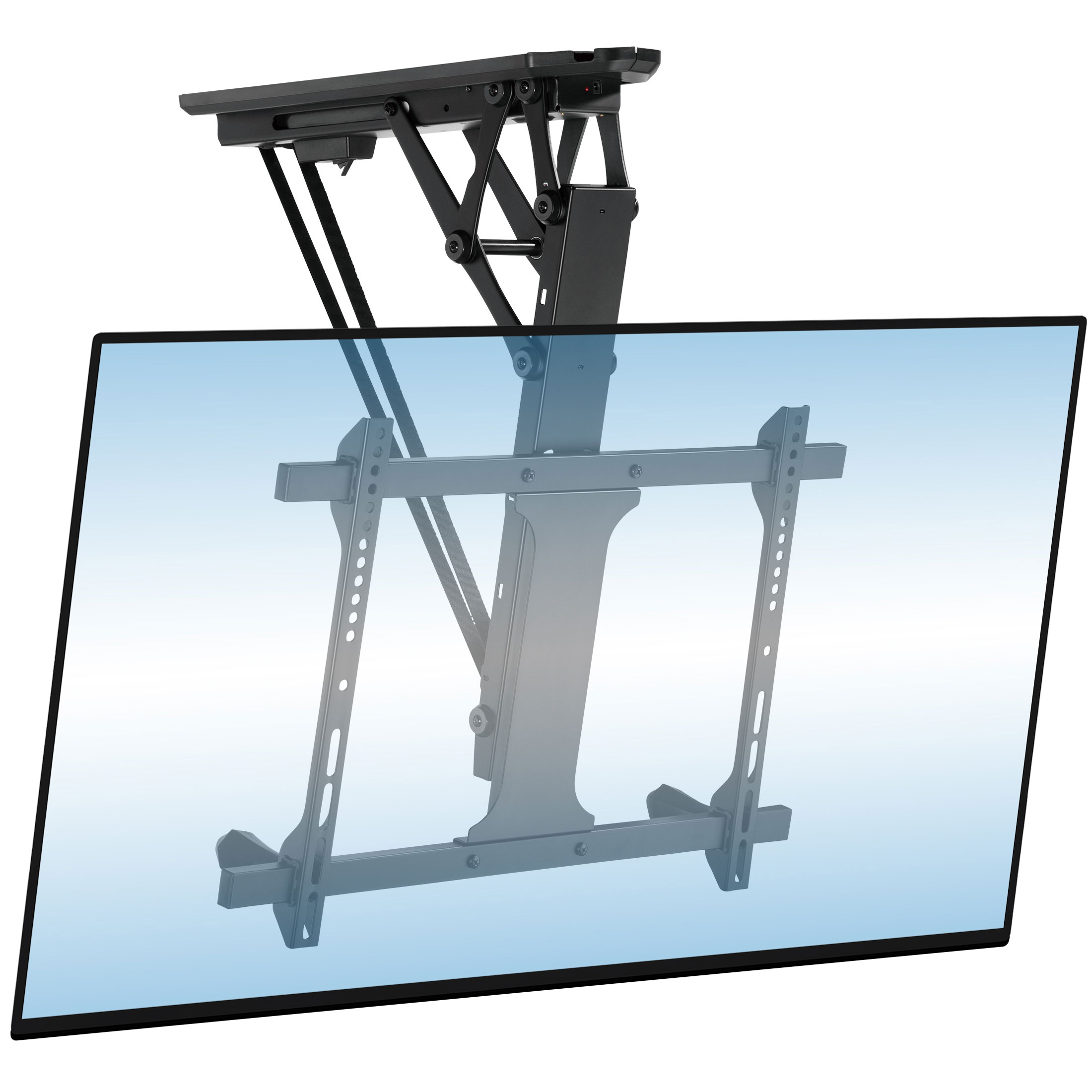 Motorized Black Steel Ceiling TV Mount for 32-70 Inch Screens
