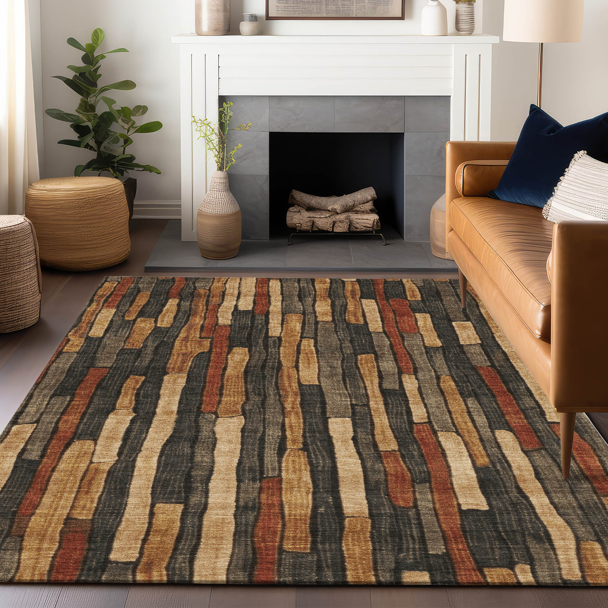 Addison Rugs ACN1302CF5X8 Chantille ACN1302CF 5 x 7 (ft) Polyester Coffee Rectangular Indoor/Outdoor Geometric Machine washable Area rug